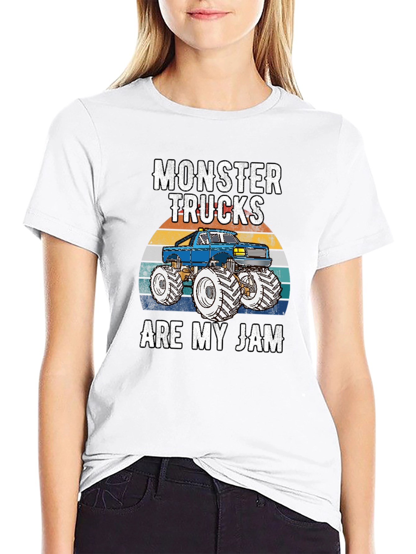 Black Monster Trucks Are My Jam Graphic Tee view 9