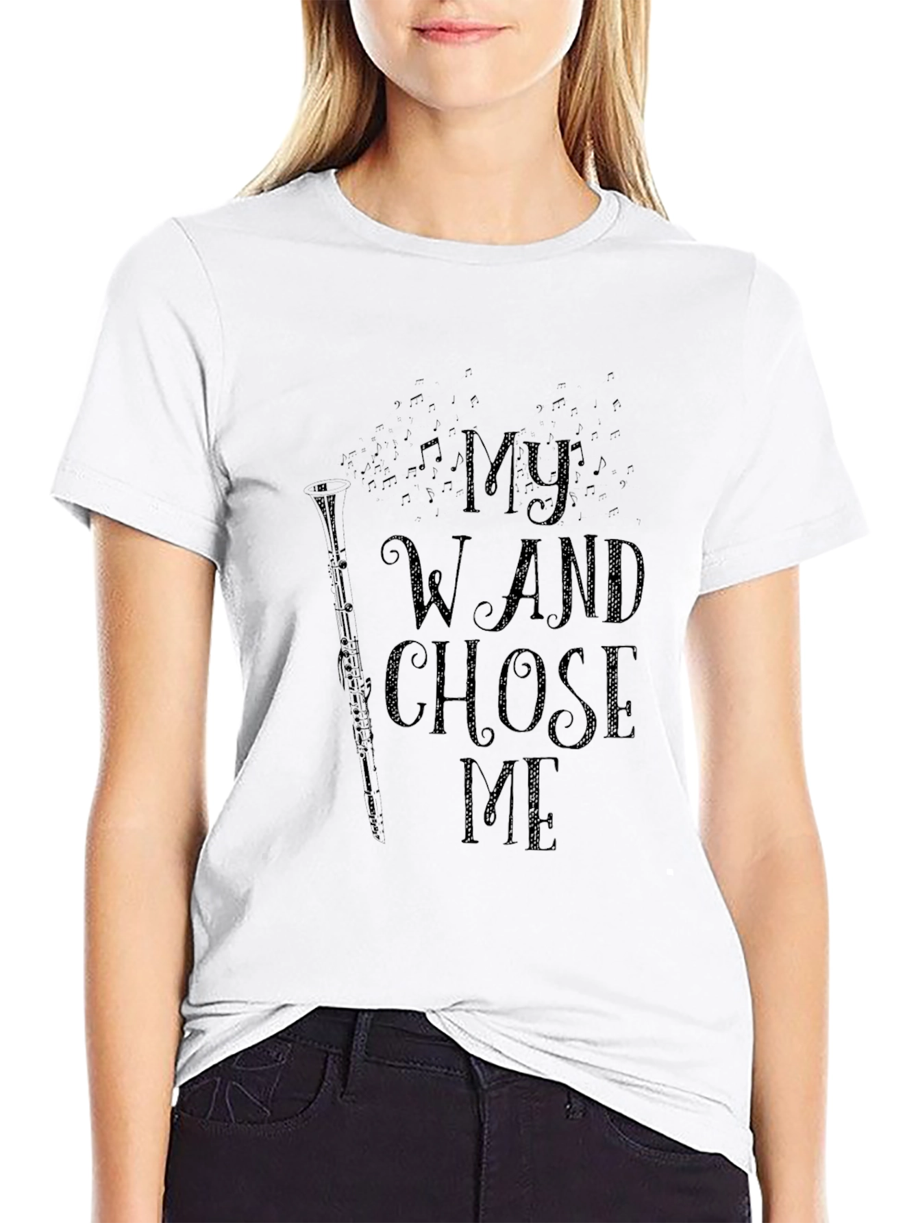 Black My Wand Chose Me T-Shirt - Musician Gift view 9