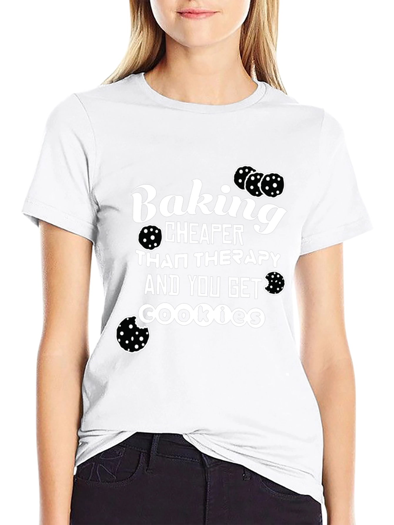 Black Baking Cheaper Than Therapy T-Shirt view 9