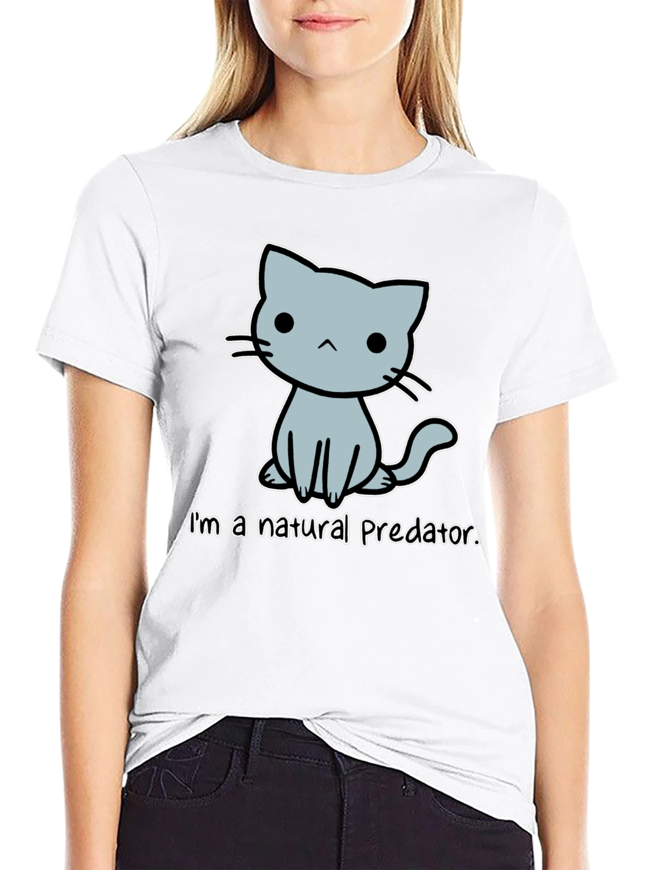 Black Natural Predator Cat Graphic Tee - Unisex Cotton T-Shirt view 9