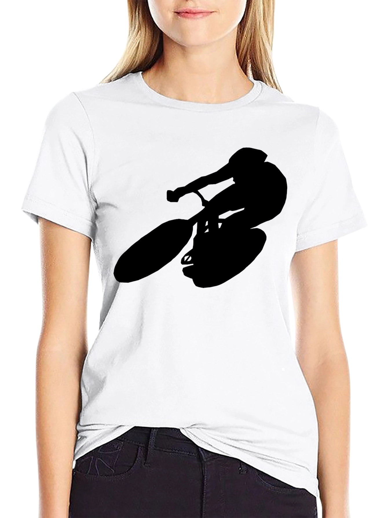 Black Silhouette Cyclist T-Shirt - Black view 9