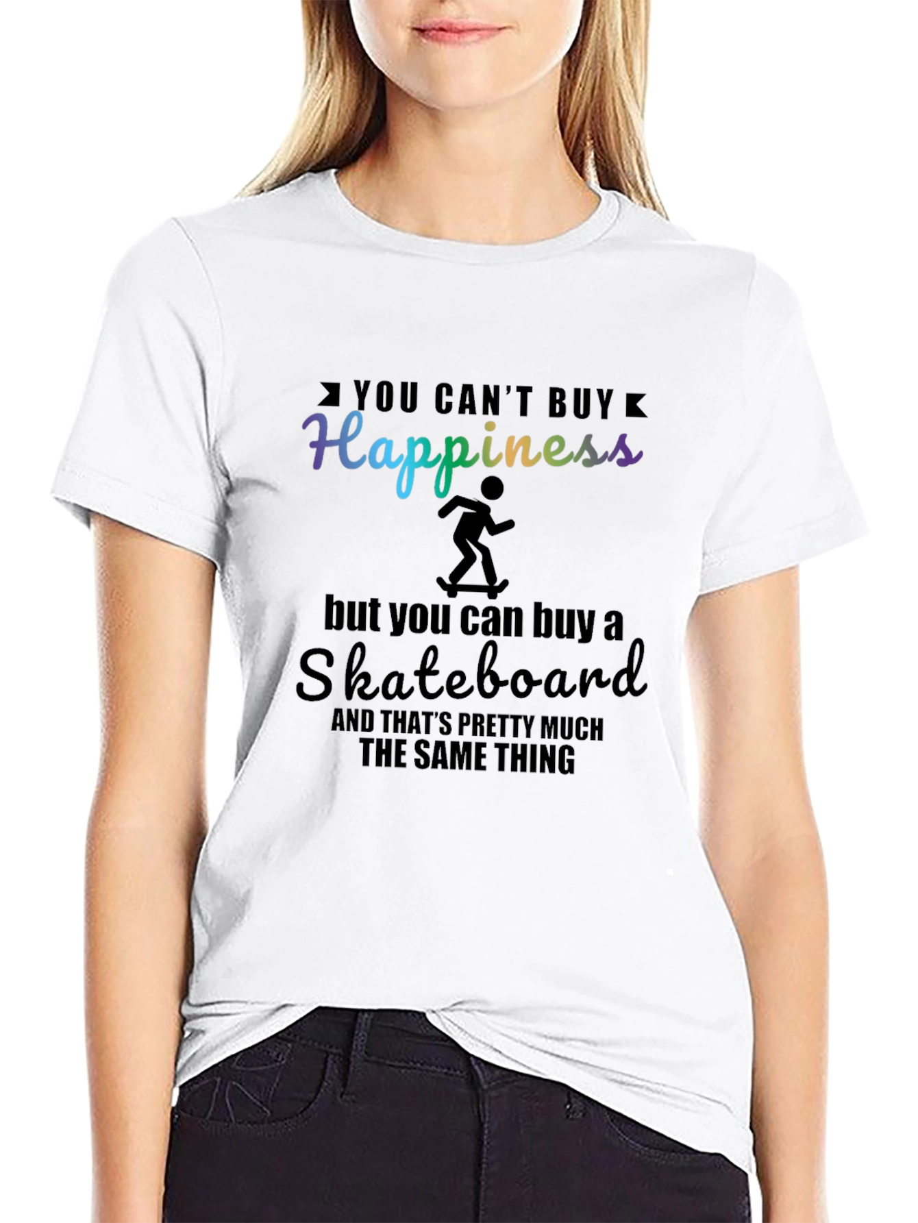 Black Happiness Skateboard T-Shirt - Buy Skateboard, Buy Happiness! view 9