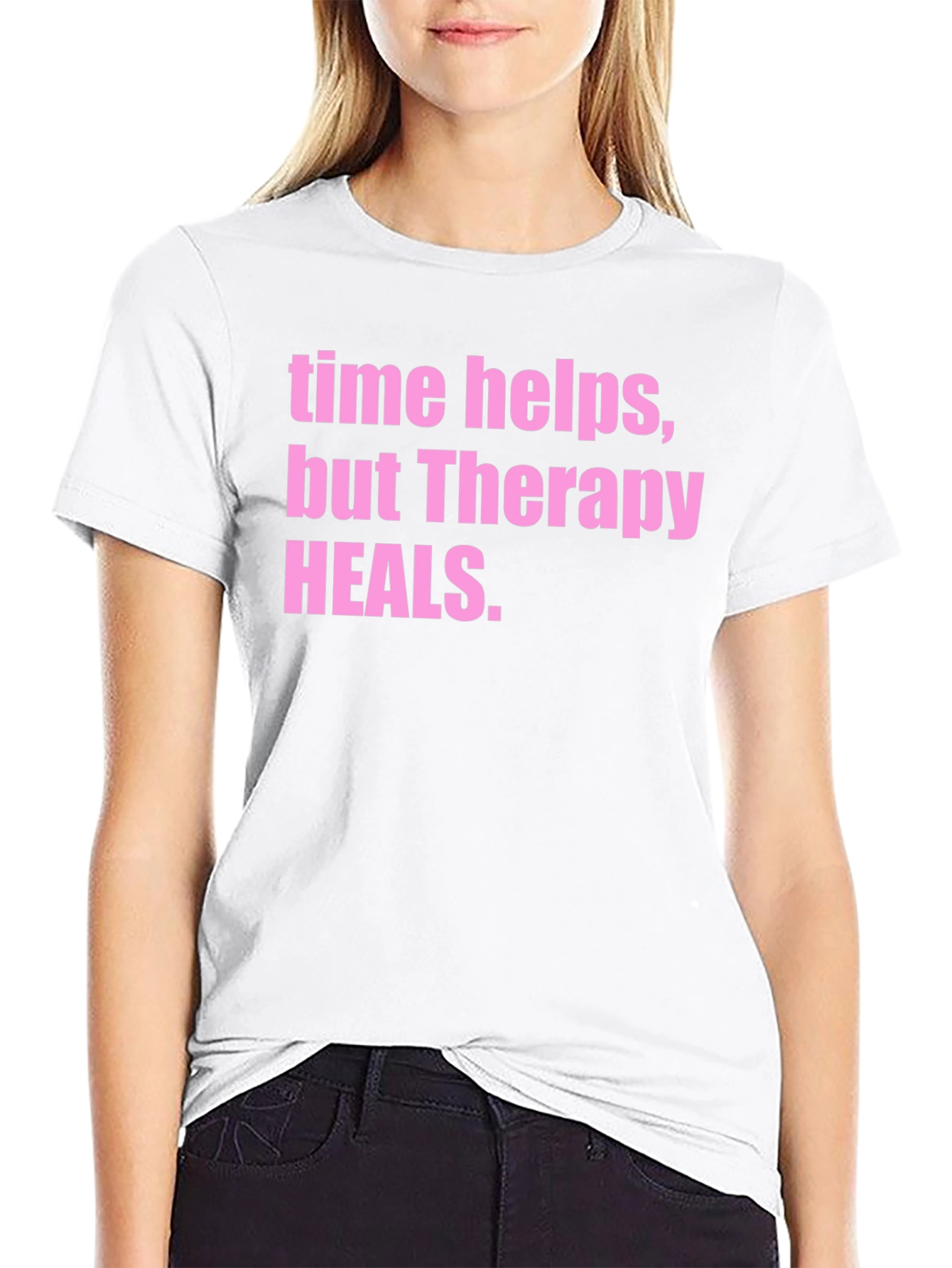 Black Therapy Heals Graphic Tee - Black view 9