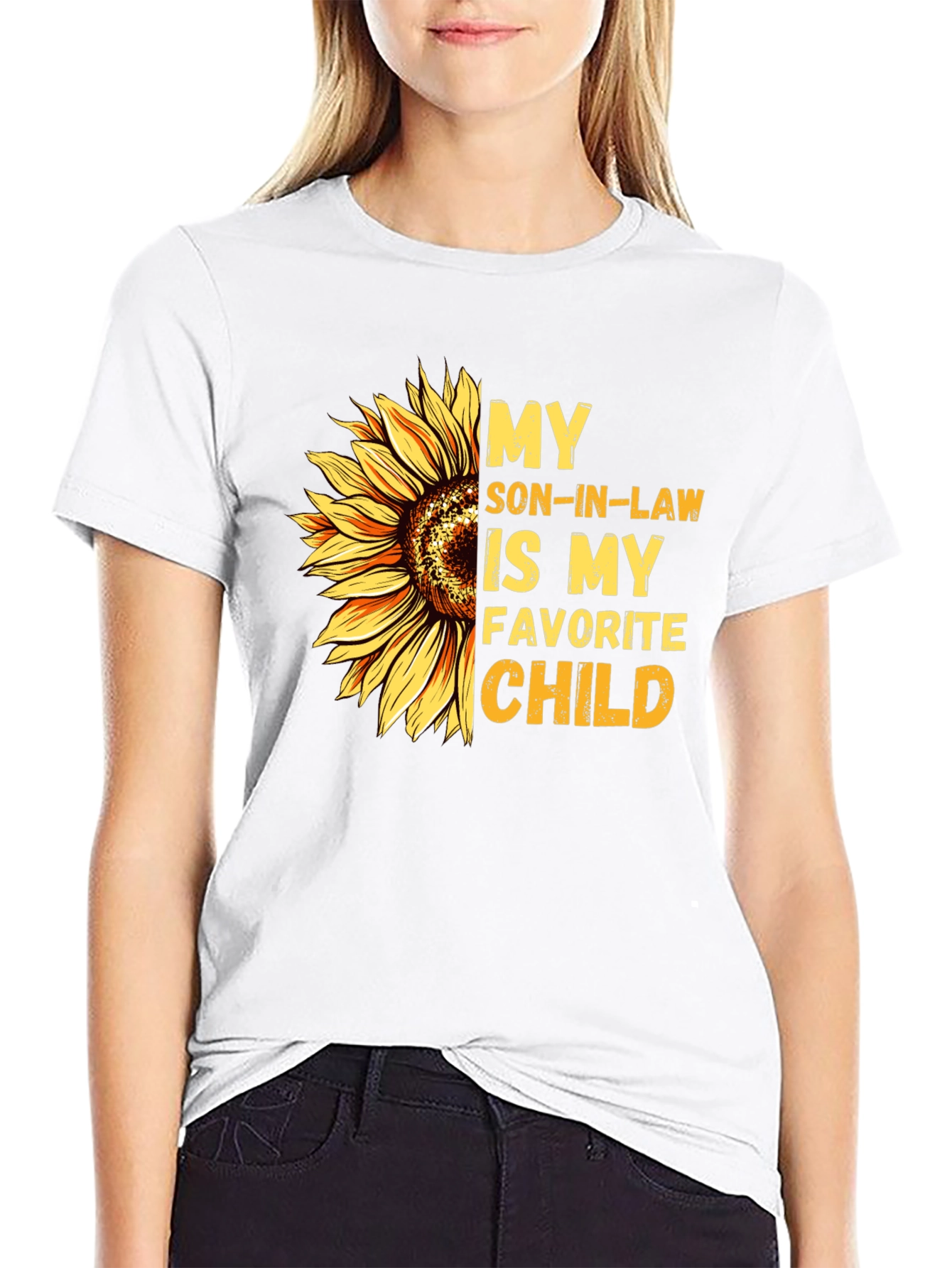 Black My Son-In-Law is My Favorite Child Sunflower Graphic Tee view 9