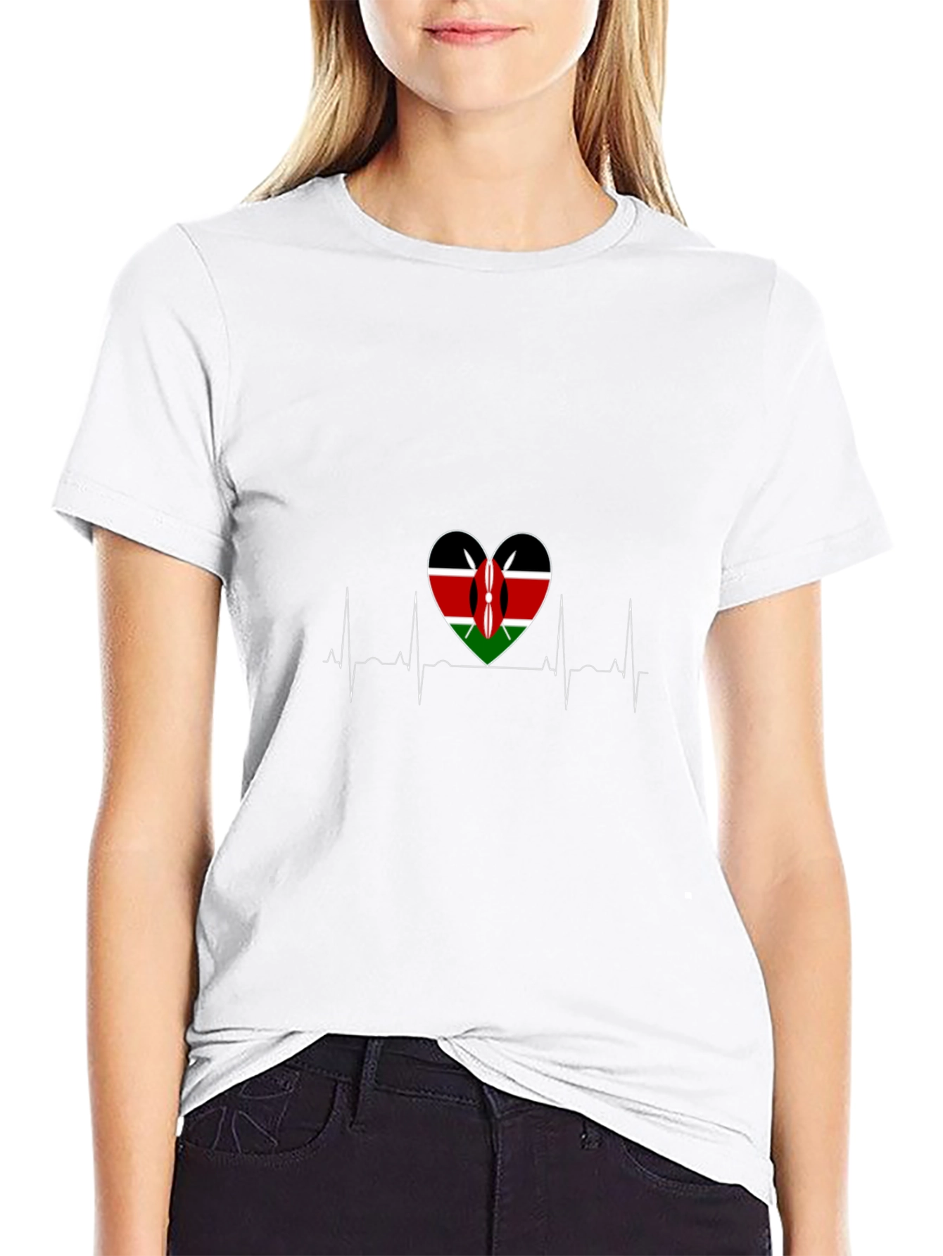 Kenya Flag Heartbeat T-Shirt - 9