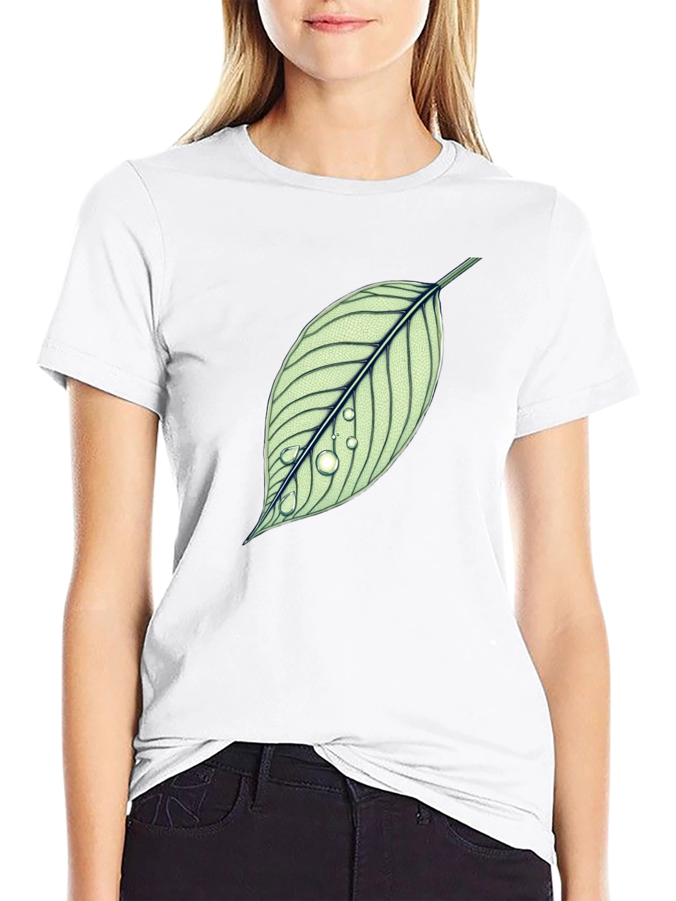 Black Leaf T-Shirt - Nature Inspired Graphic Tee view 9