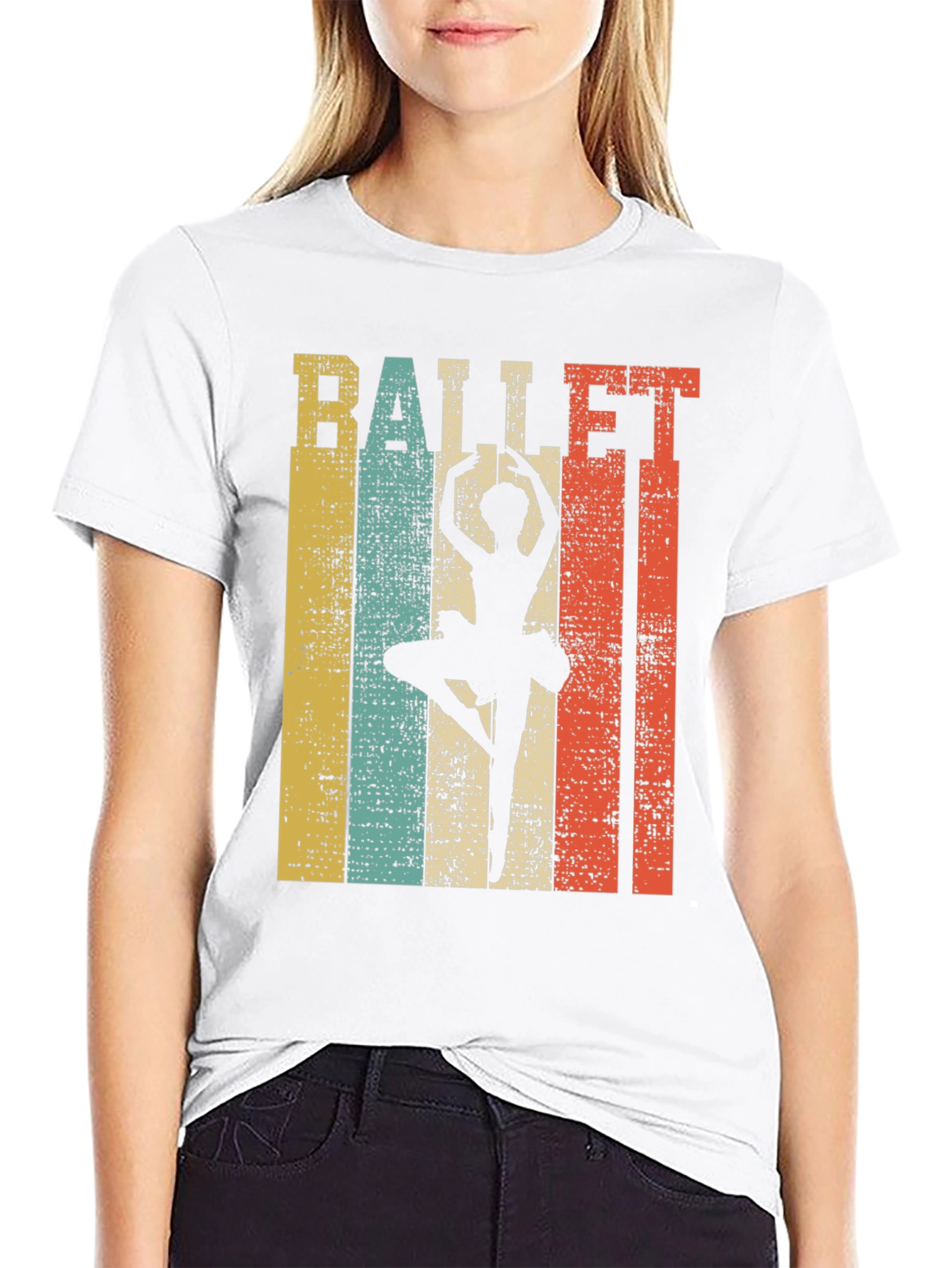Black Ballet Dancer Retro Style Graphic Tee view 9