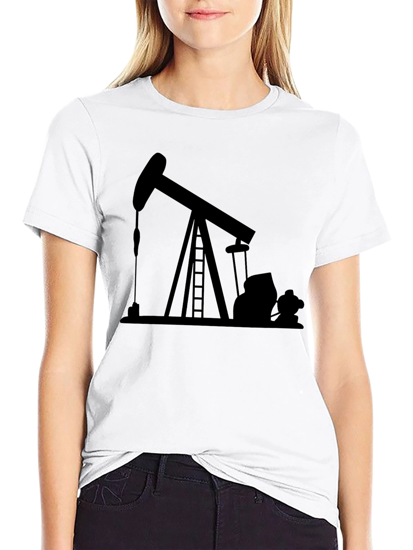 Black Oil Derrick Graphic T-Shirt - Black view 9
