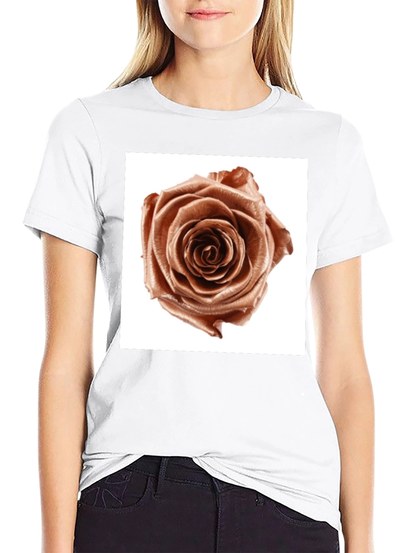 Black Rose Graphic Tee - Modern Floral Design view 9
