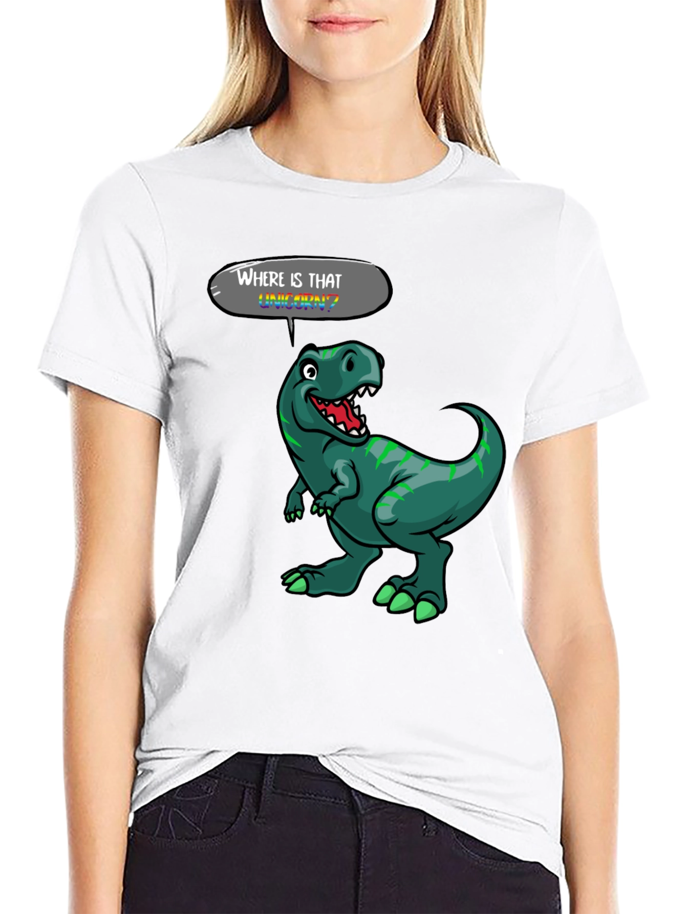 Black Dinosaur T-Shirt - Where is That Unicorn? view 9