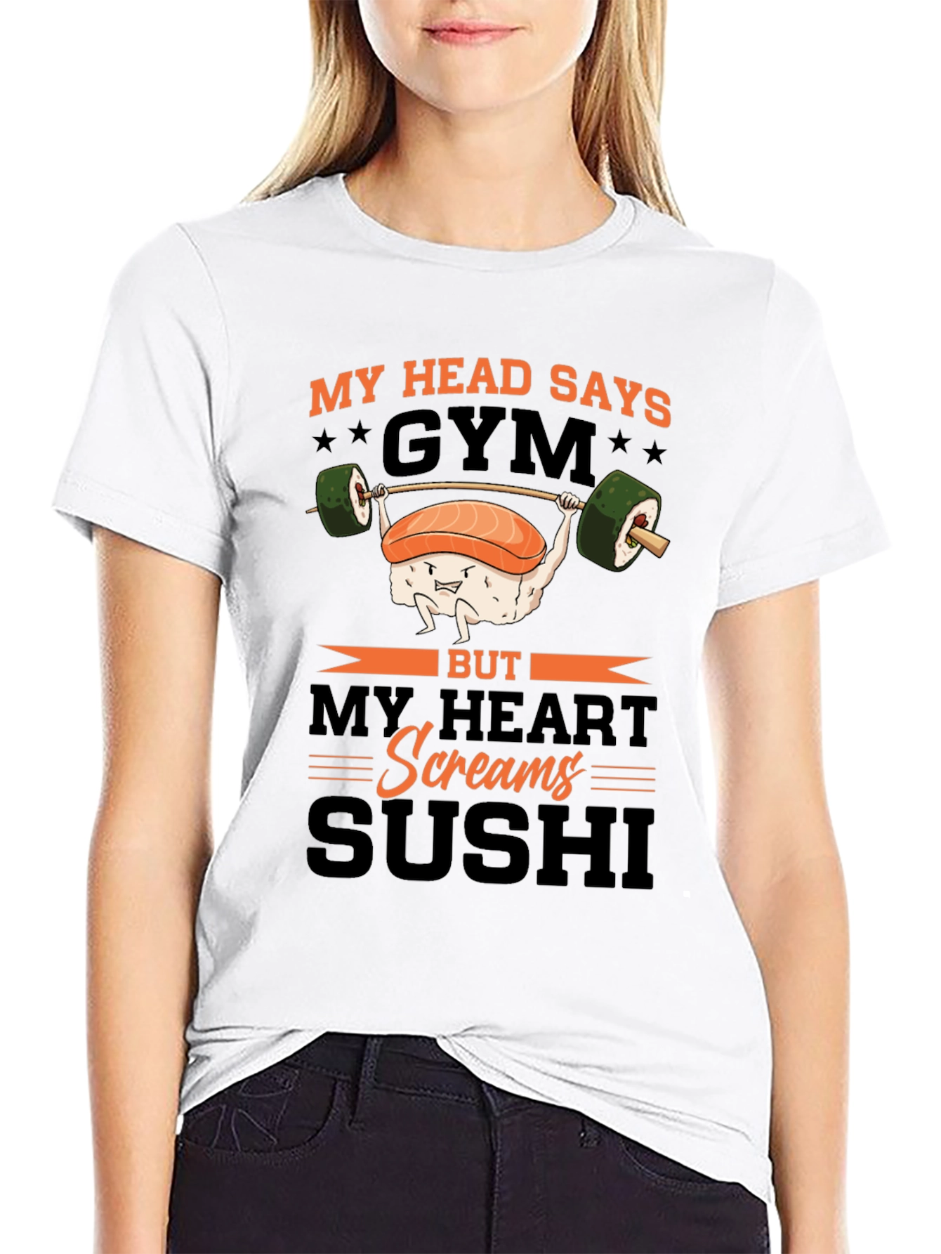 Black Sushi Gym T-Shirt - Humorous Workout Tee view 9