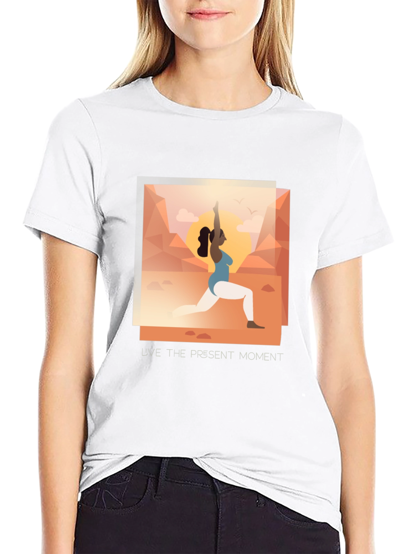 Black Yoga Present Moment Graphic Tee - Unisex view 9