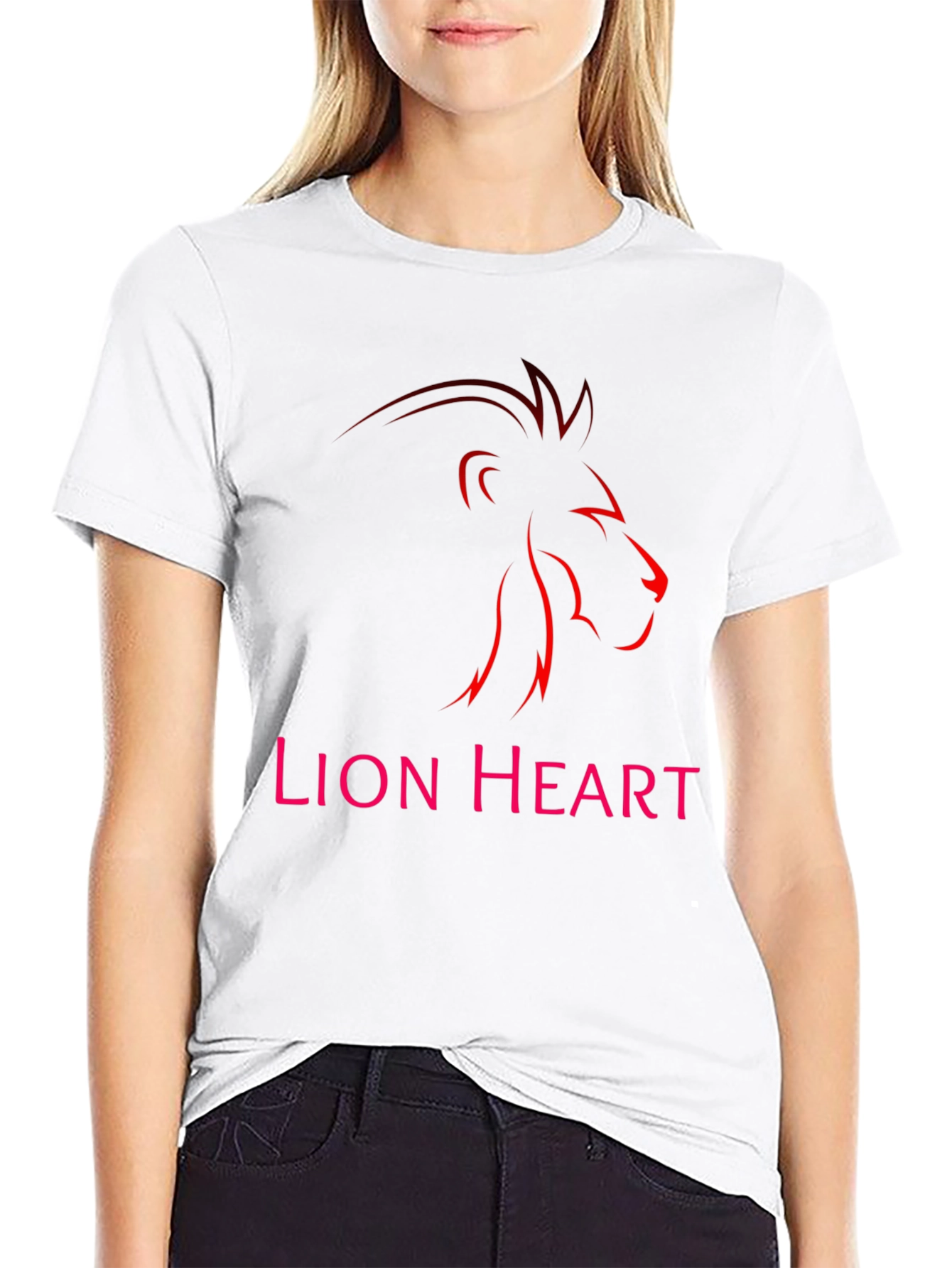 Black Lion Heart Graphic Tee - Black view 9