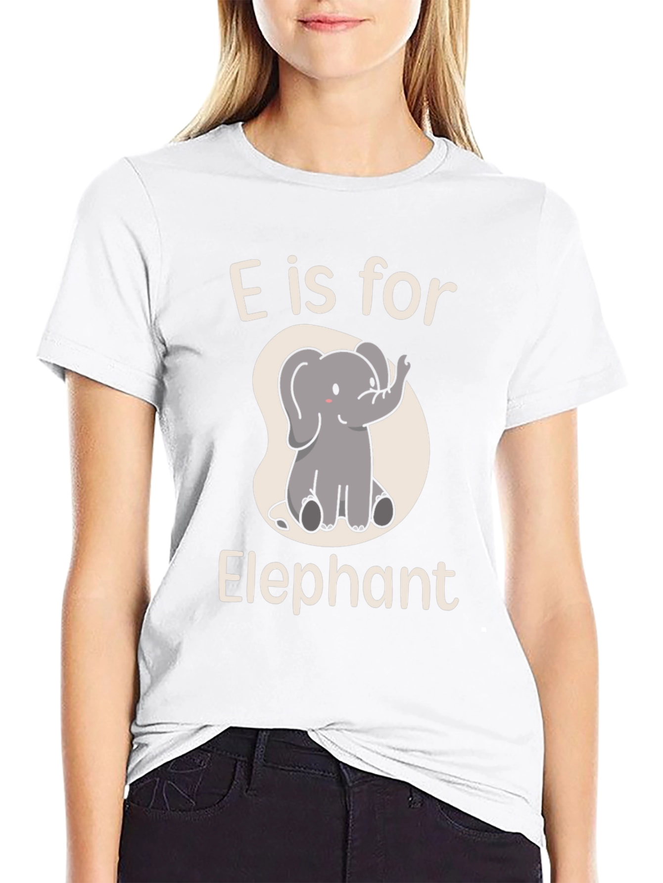 Black E is for Elephant T-Shirt view 9