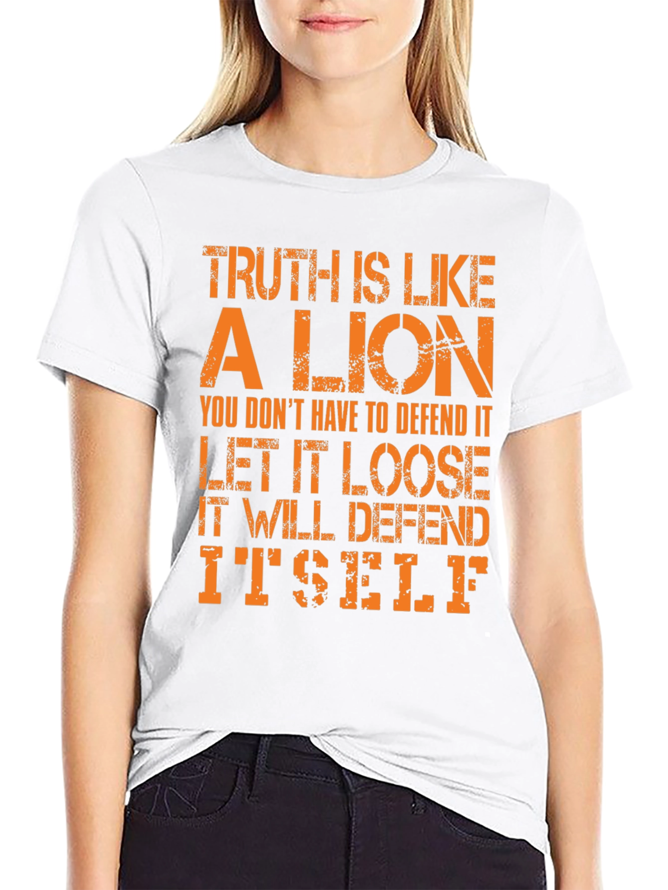 Black Truth Lion Graphic Tee - Bold Statement T-Shirt view 9