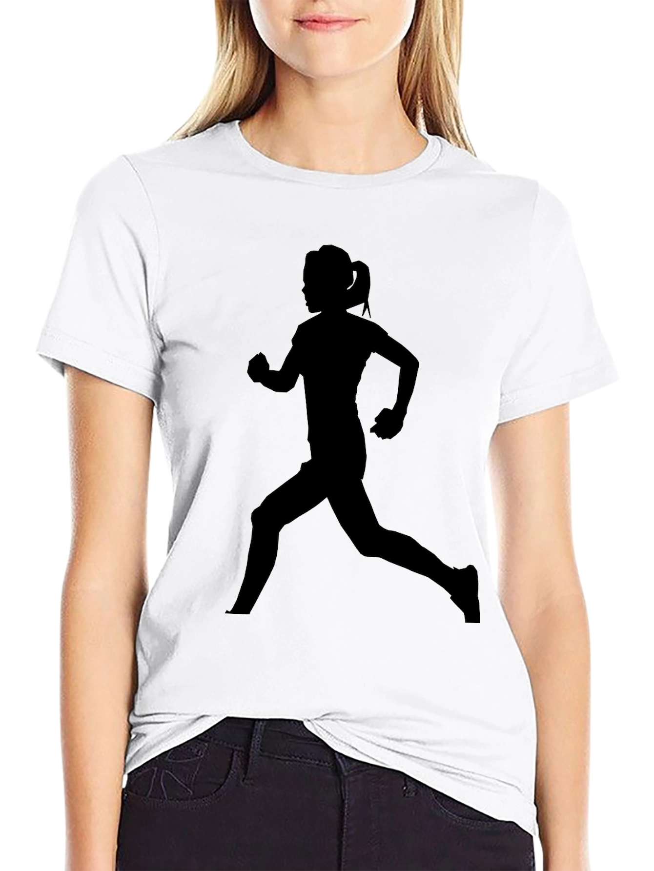 Black Runner Silhouette Tee - Black Graphic T-Shirt view 9
