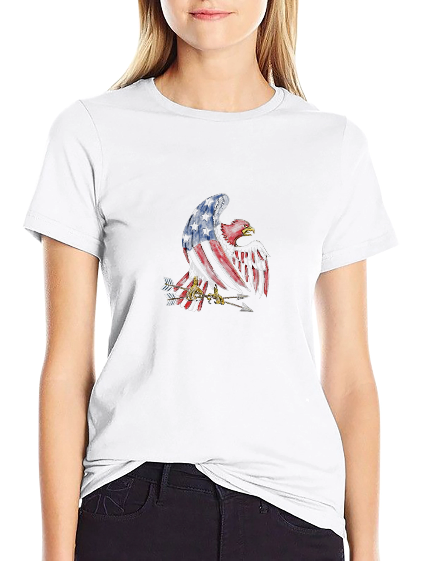 Black American Eagle Graphic T-Shirt - Patriotic Style view 9