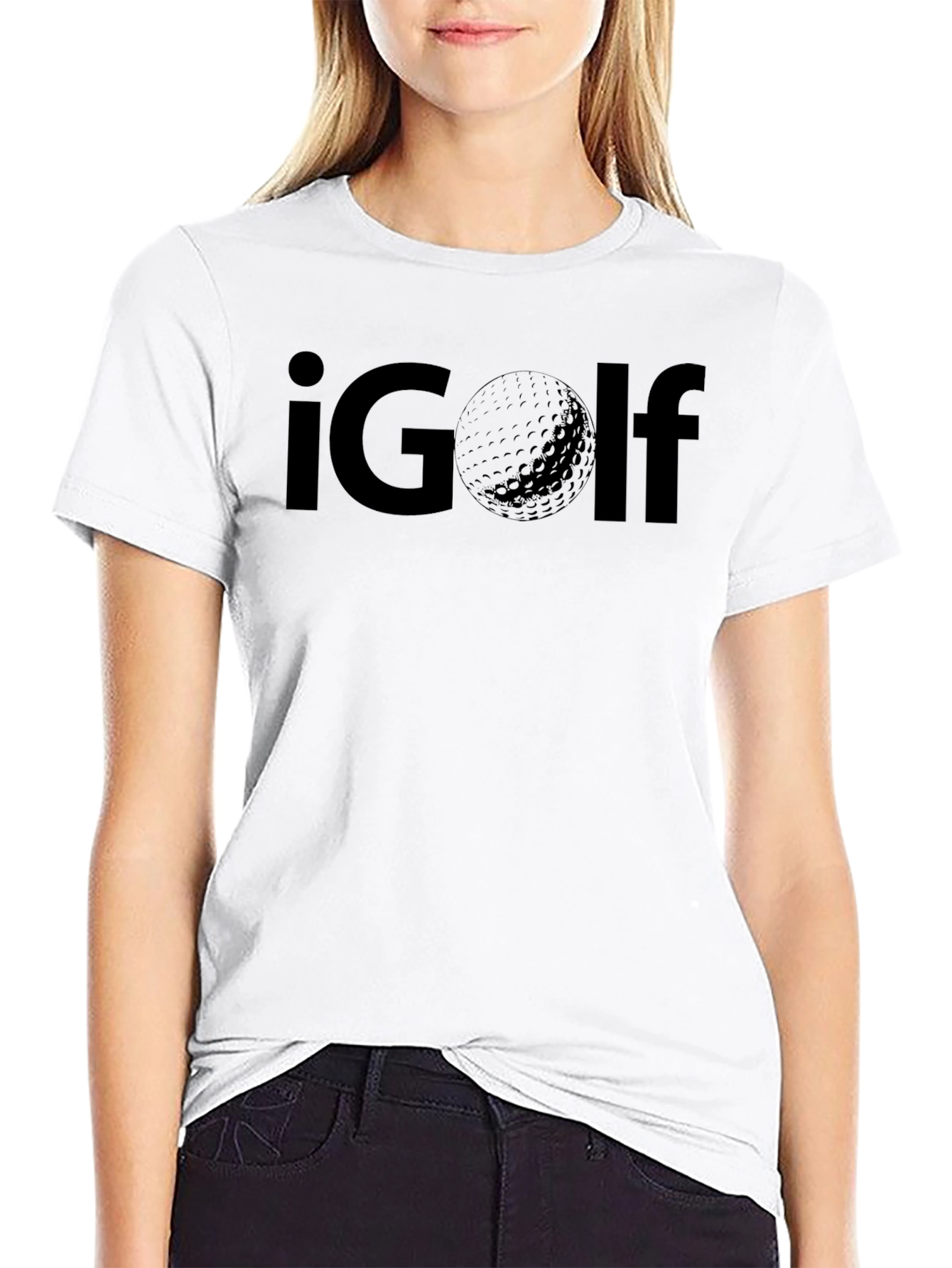 Black iGolf Graphic Tee - Black Cotton Golf Lover T-Shirt view 9