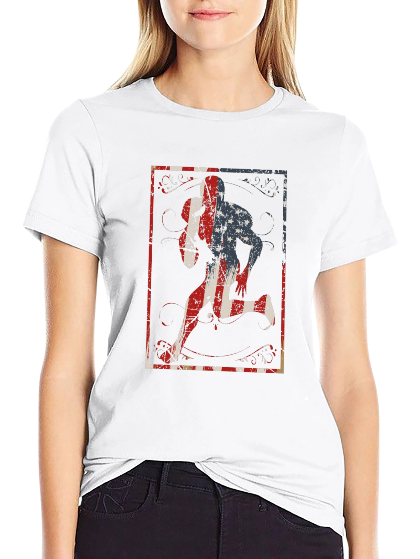 Black American Football Player Graphic Tee view 9