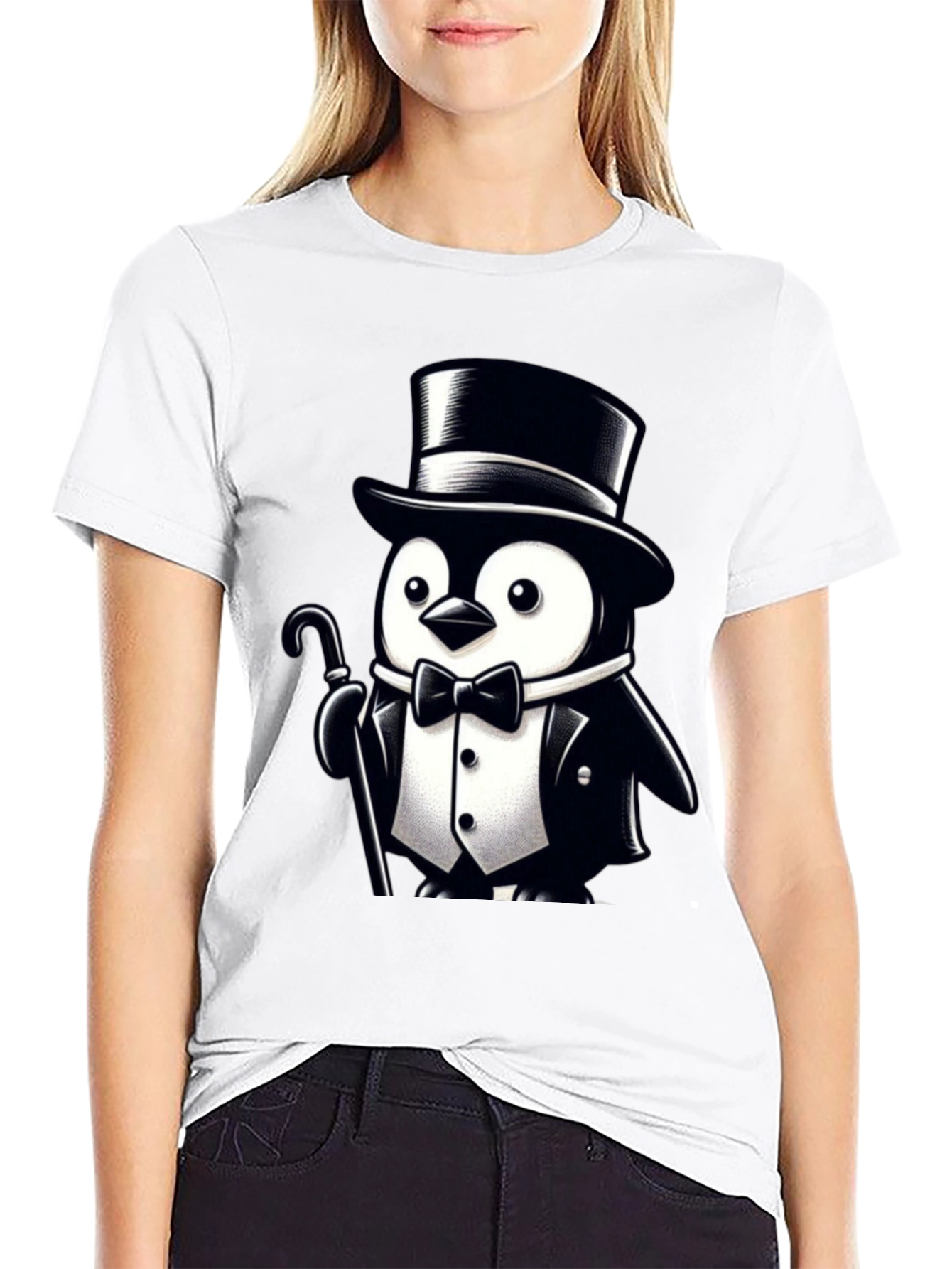 Black Penguin Tuxedo Graphic Tee - Classy Cool view 9