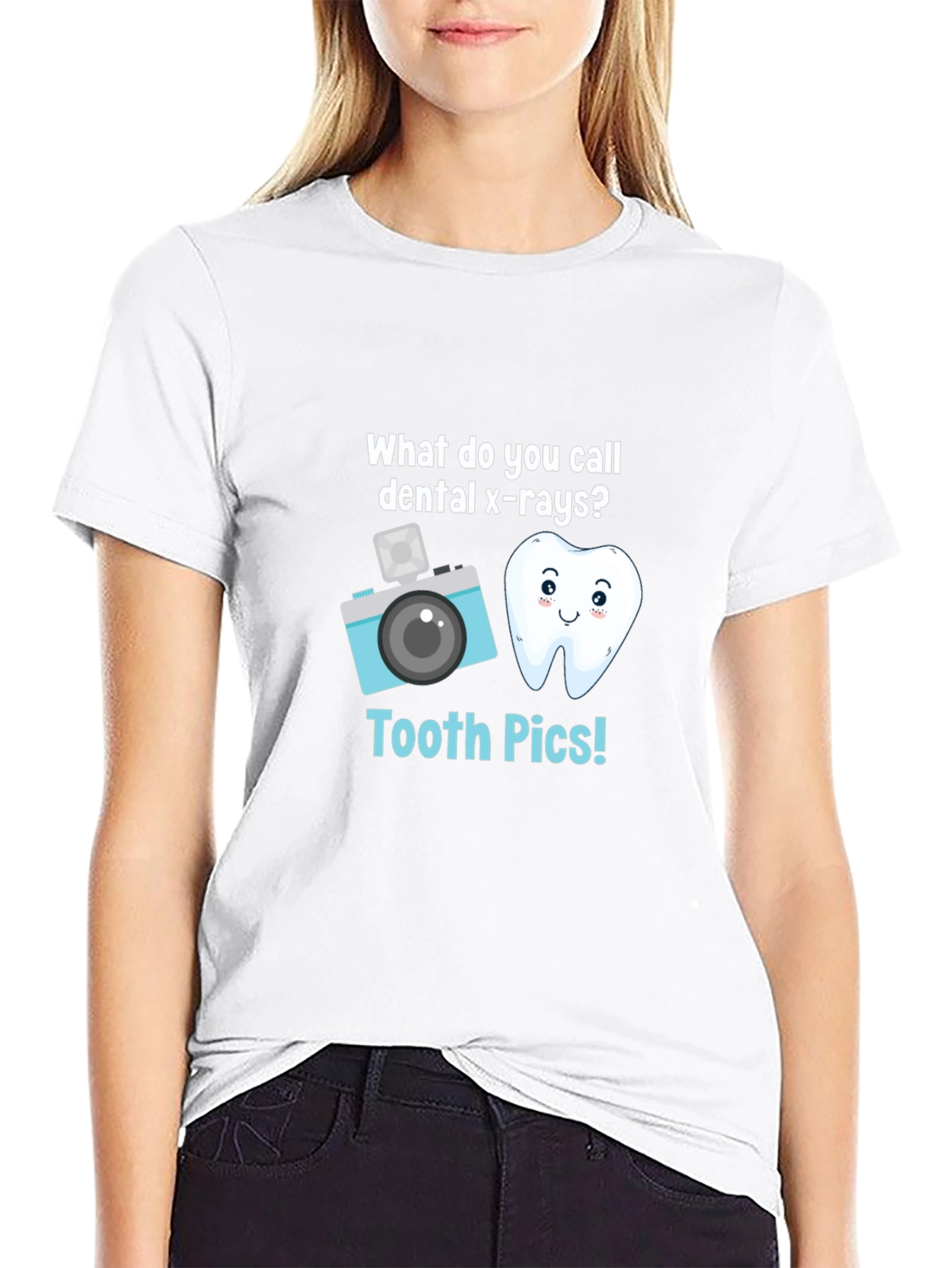 Black Tooth Pics Dental Pun T-Shirt - Black view 9