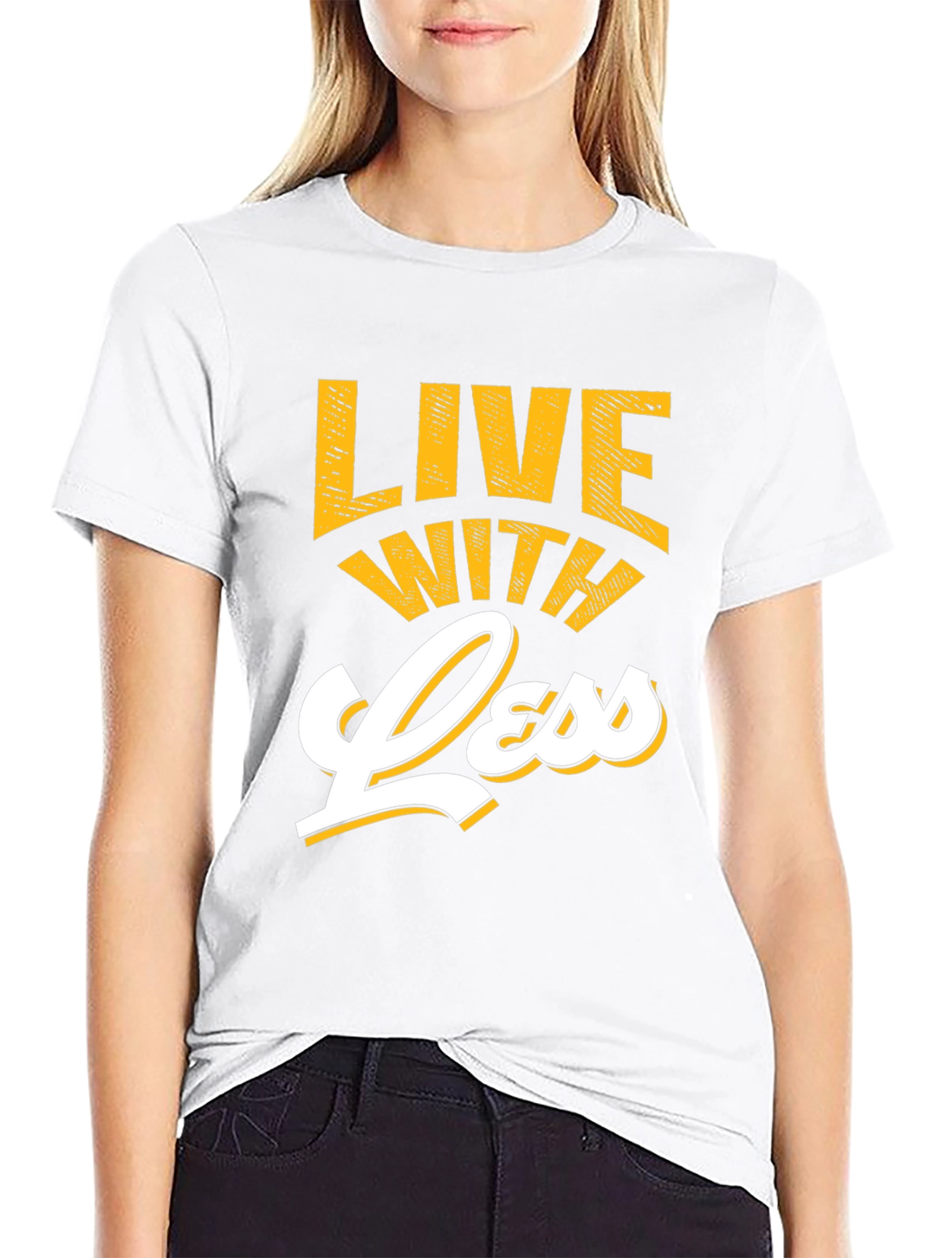 Black Live With Less Graphic Tee view 9