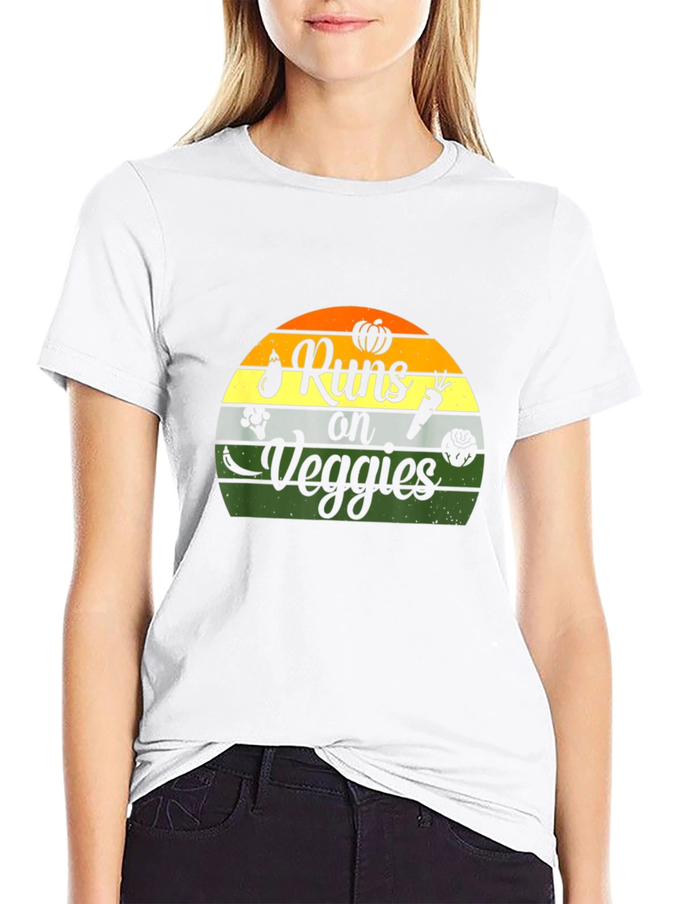 Runs on Veggies Graphic Tee - Vegan Shirt - 9