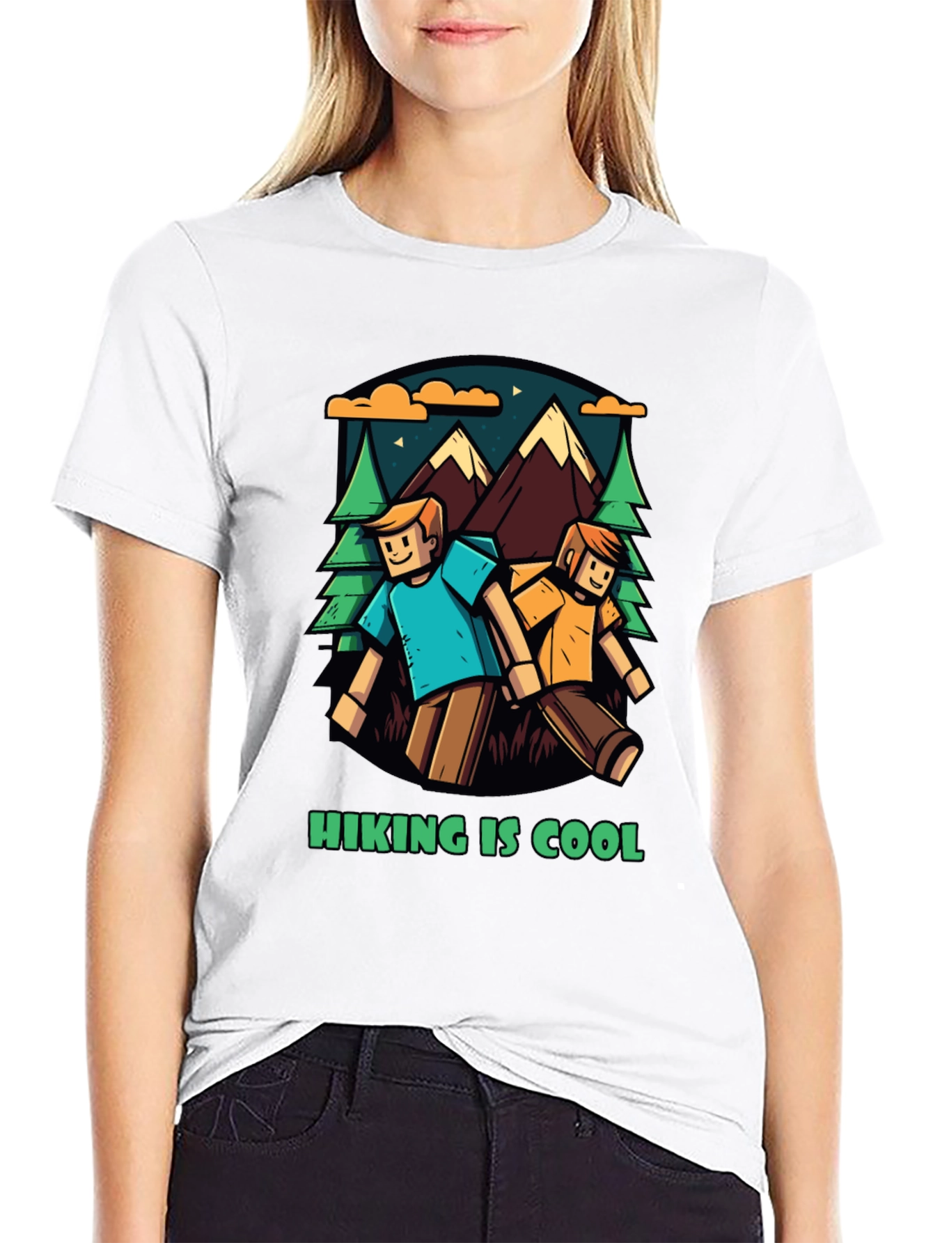 Black Hiking is Cool Graphic T-Shirt view 9