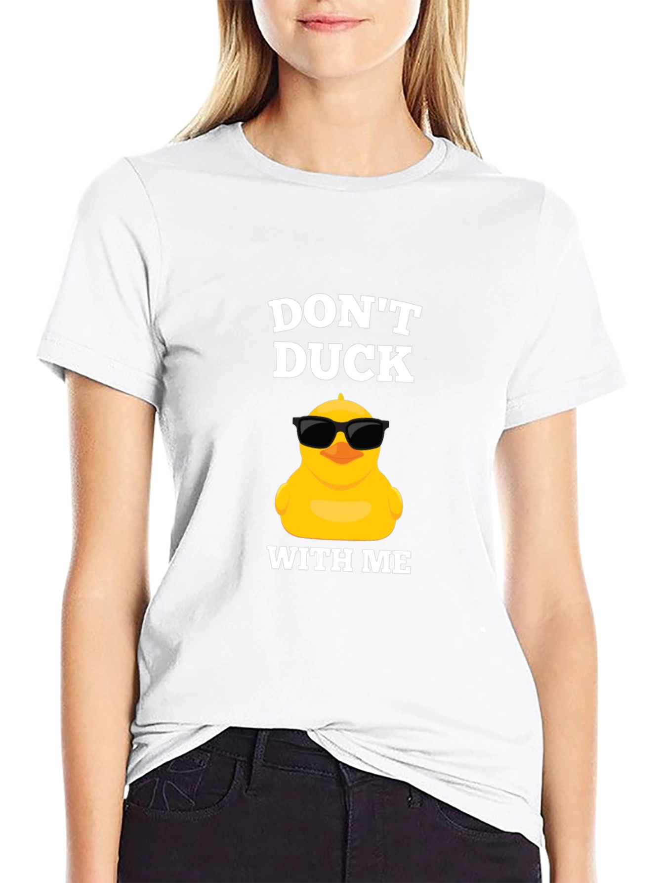 Black Don't Duck With Me Funny Graphic Tee view 9