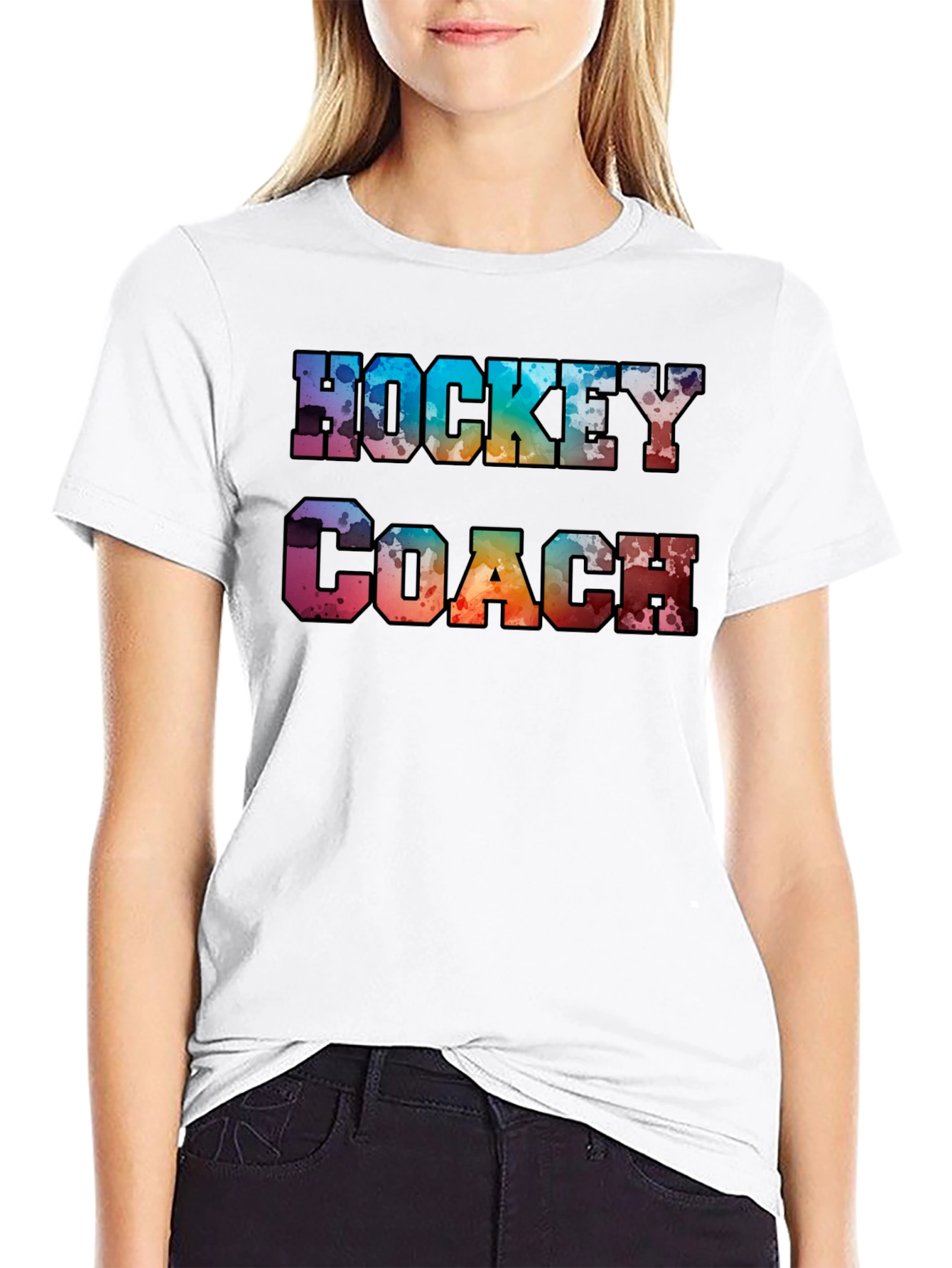 Black Hockey Coach Graphic Tee view 9