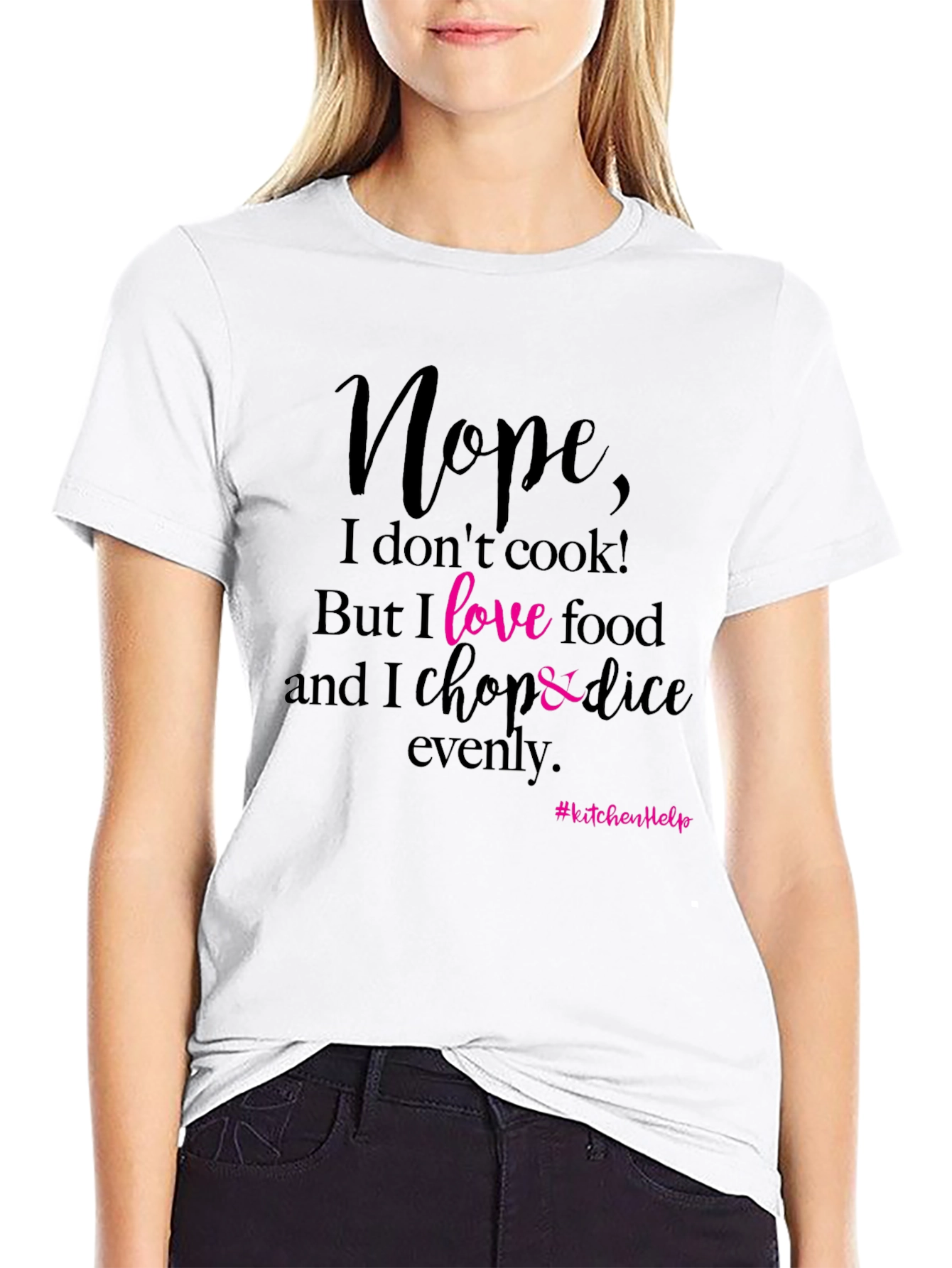 Black Funny Kitchen T-Shirt - Nope, I Don't Cook! view 9