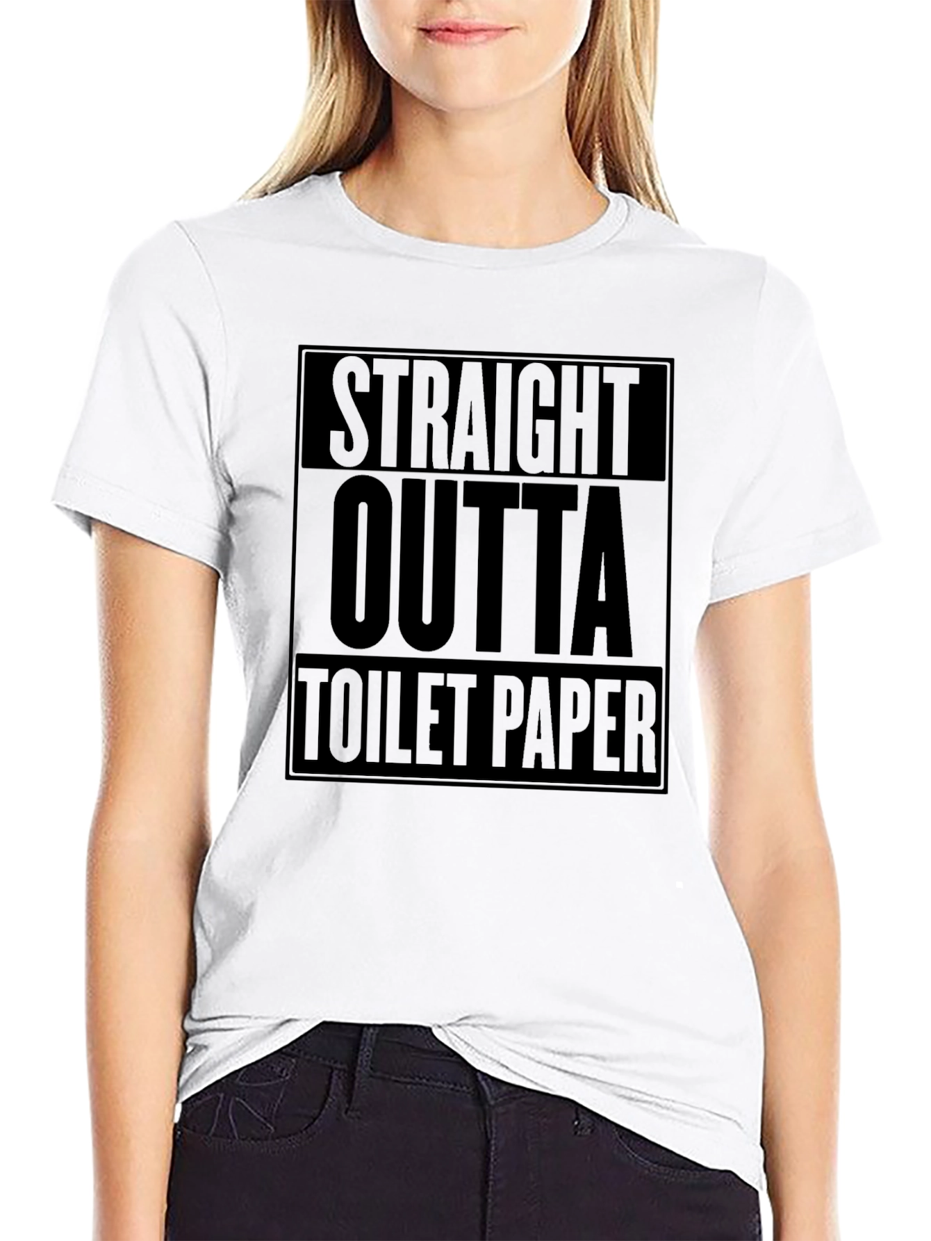 Black Straight Outta Toilet Paper Graphic Tee view 9