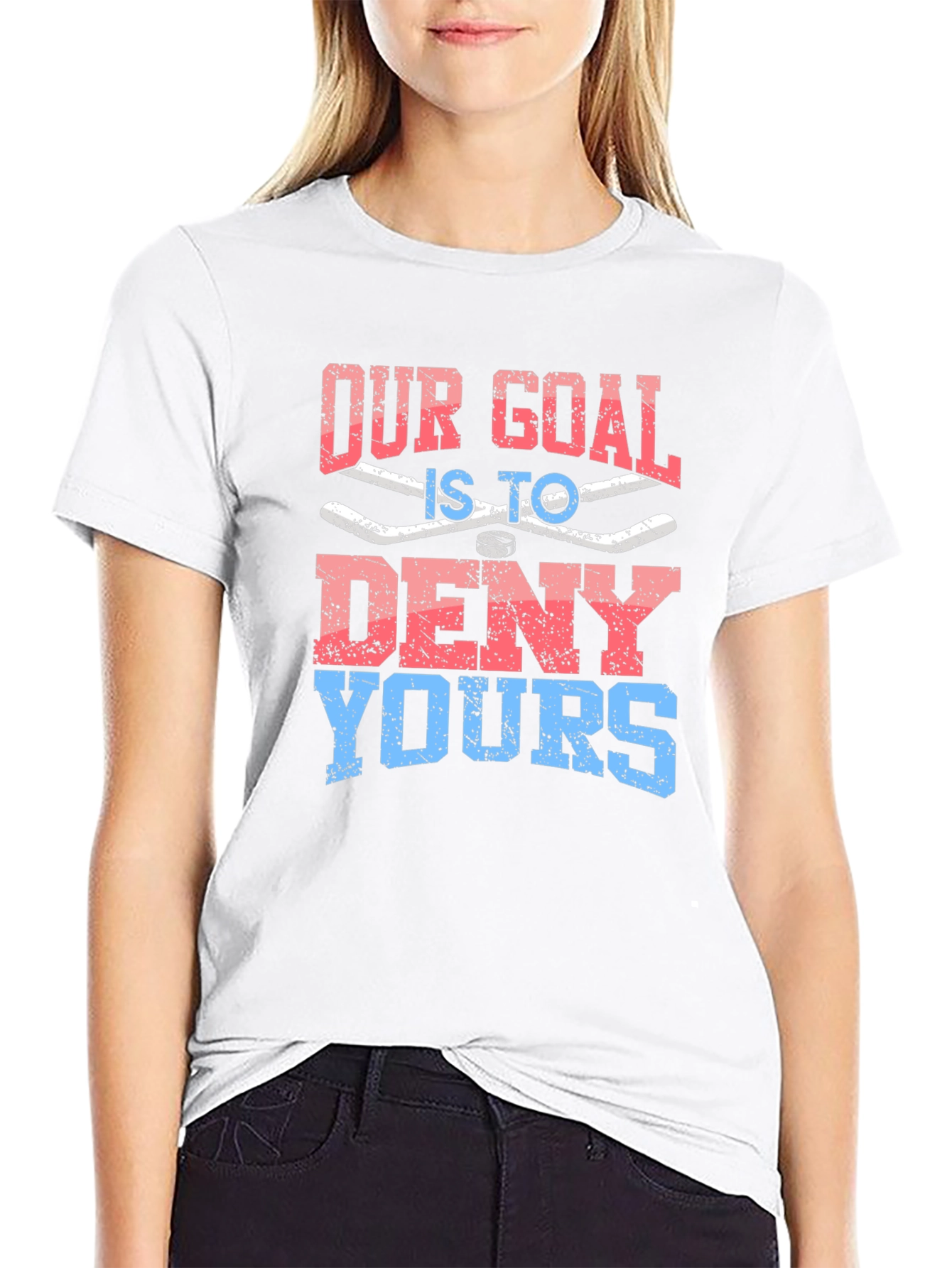 Black Our Goal is to Deny Yours Graphic T-Shirt view 9