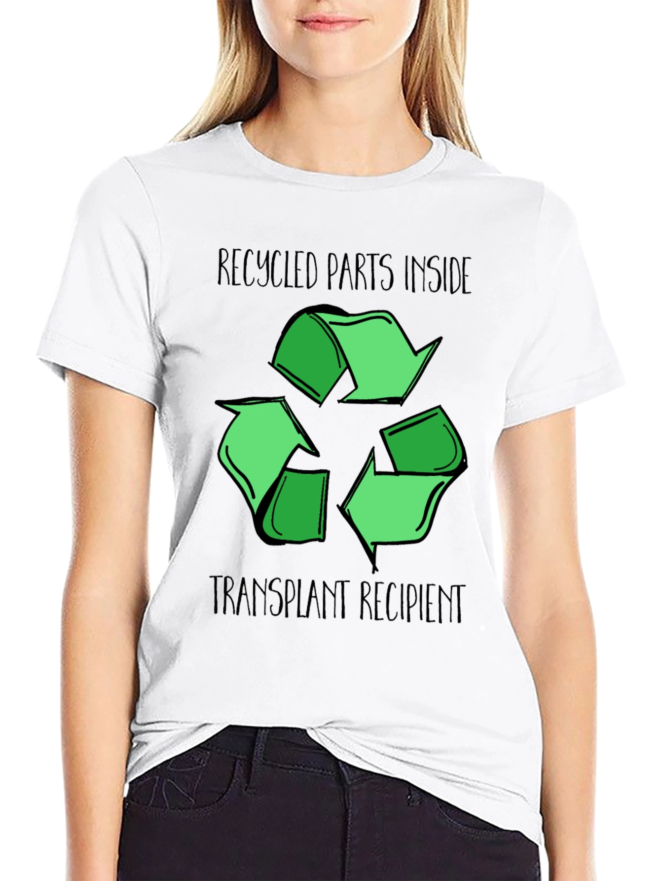 Black Recycled Parts Transplant Recipient Graphic Tee view 9