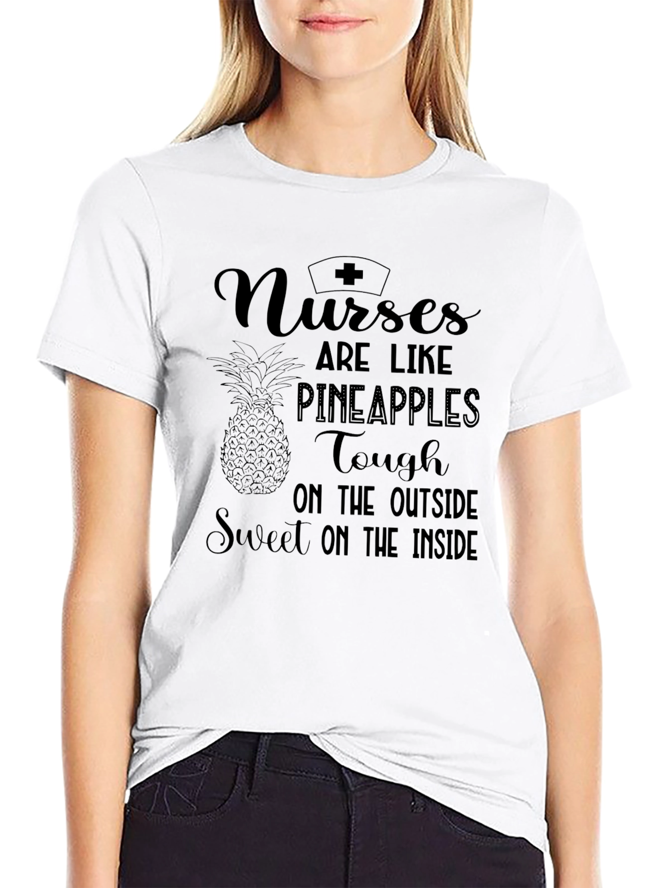 Black Nurses are Like Pineapples Graphic T-Shirt view 9