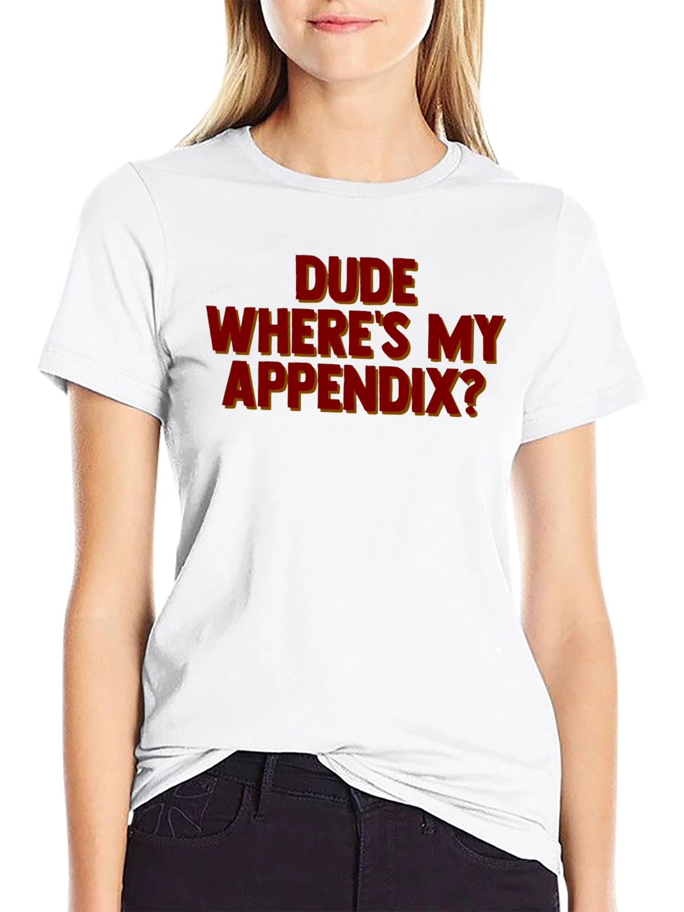 Black Dude Where's My Appendix? Graphic Tee - Humor Apparel view 9