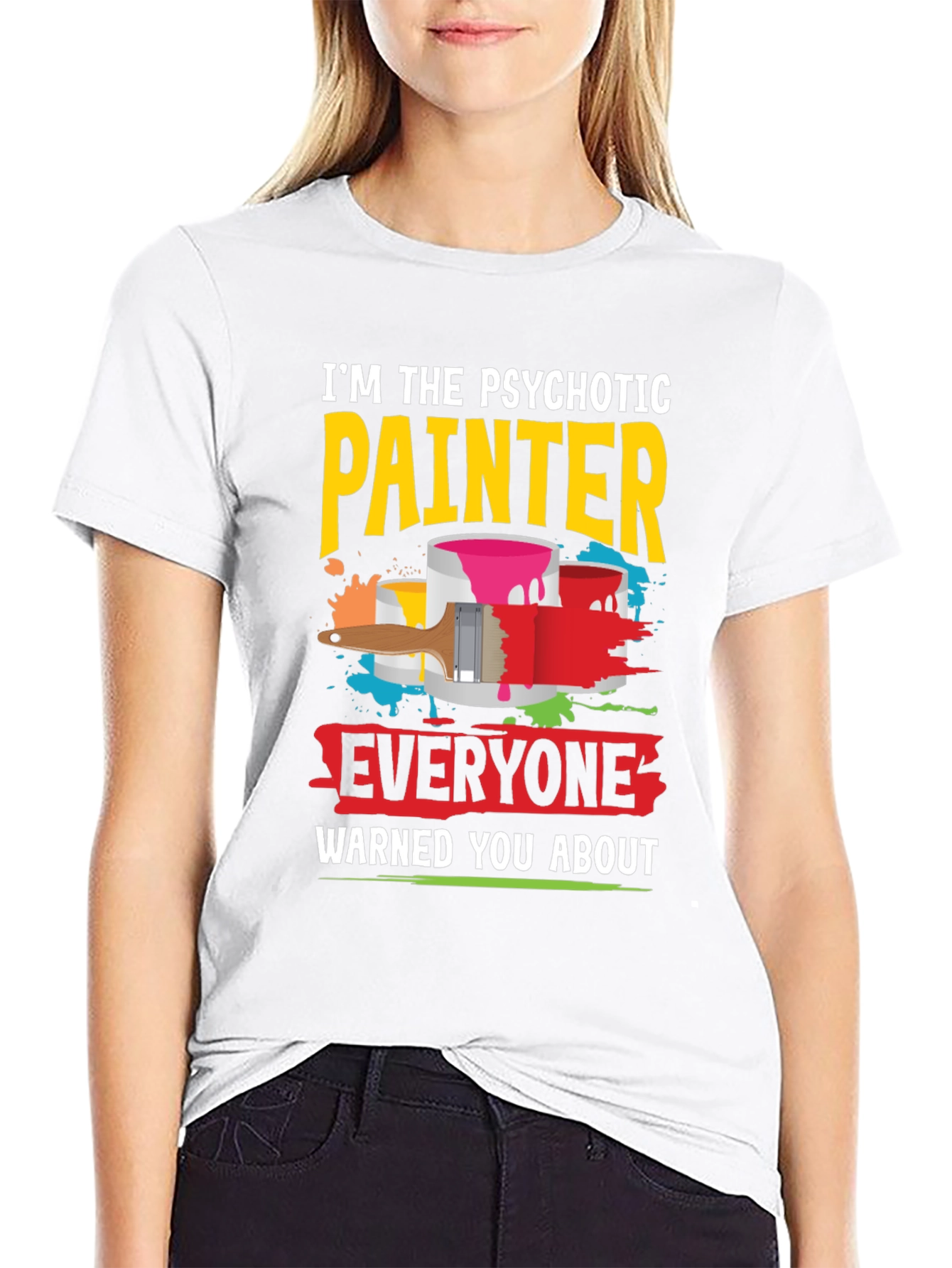 Black Psychotic Painter Graphic Tee view 9