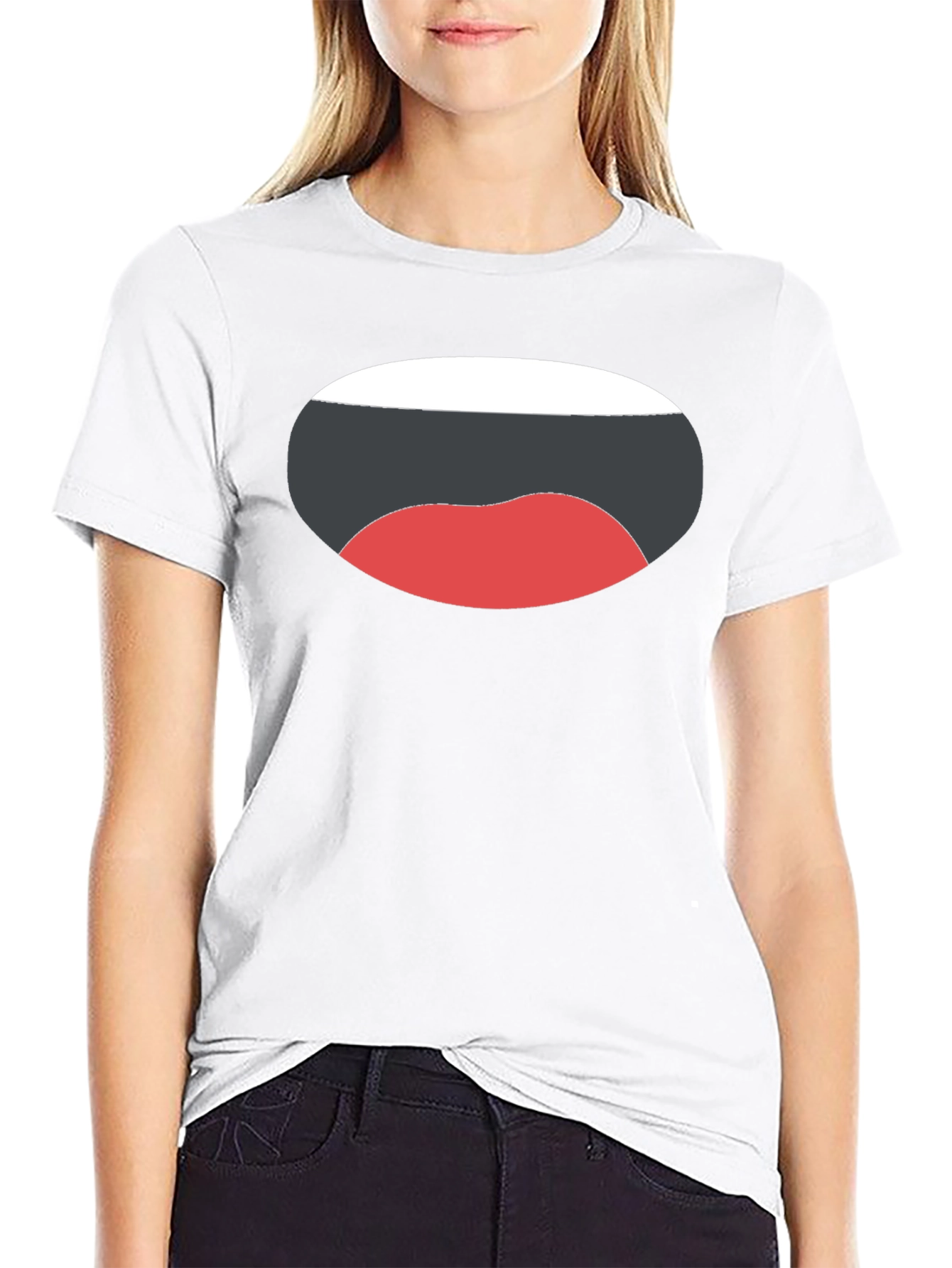Black Funny Mouth Graphic Black T-Shirt view 9