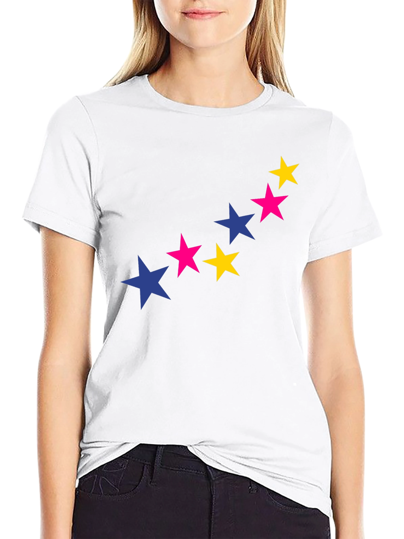 Black Starry Graphic Tee - Bold & Stylish Black T-Shirt view 9