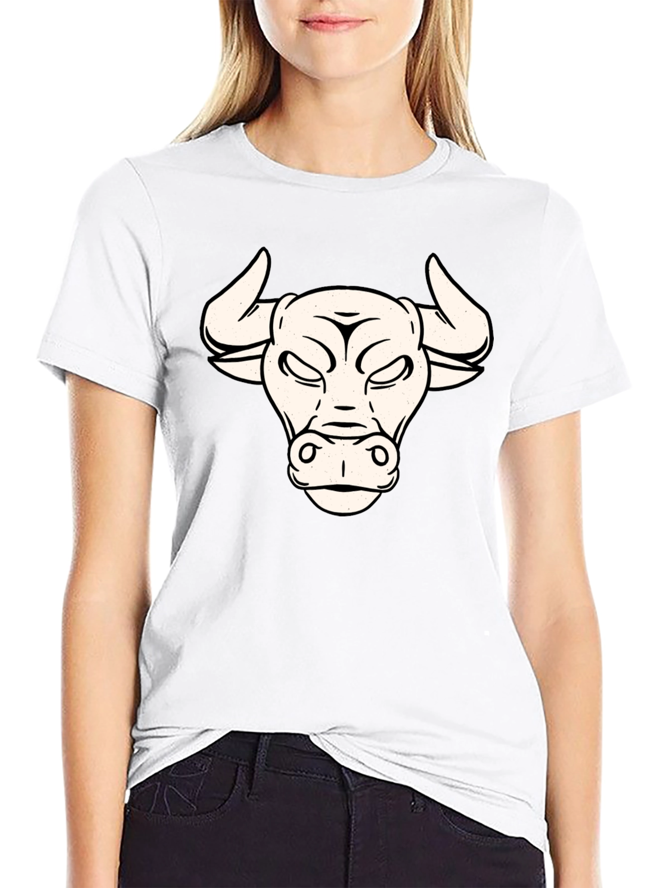 Black Black Bull Graphic Tee - Cool Animal Design view 9