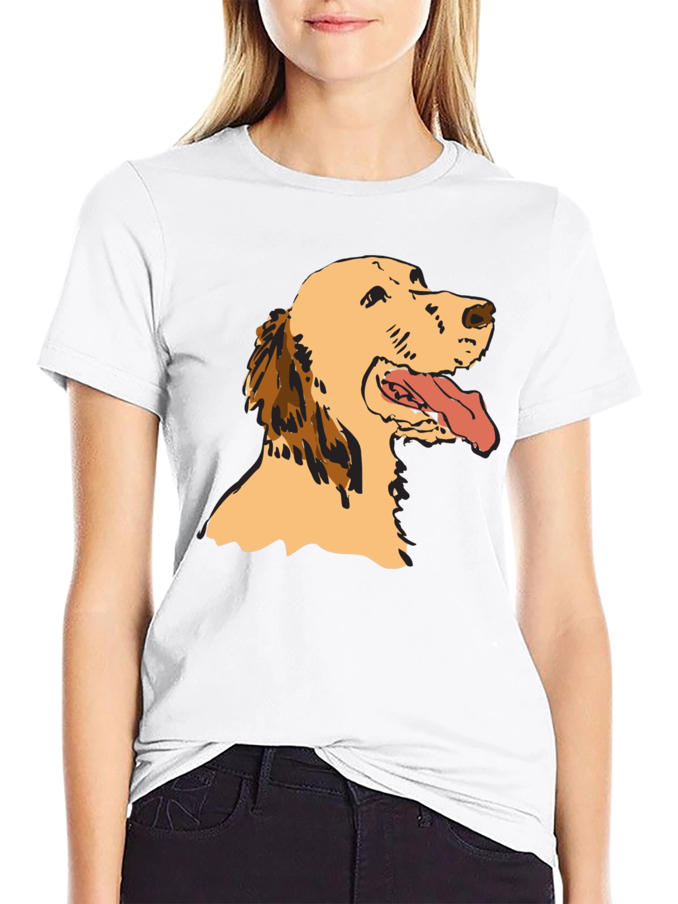 Black Dog Graphic Tee - Black Cotton T-Shirt view 9