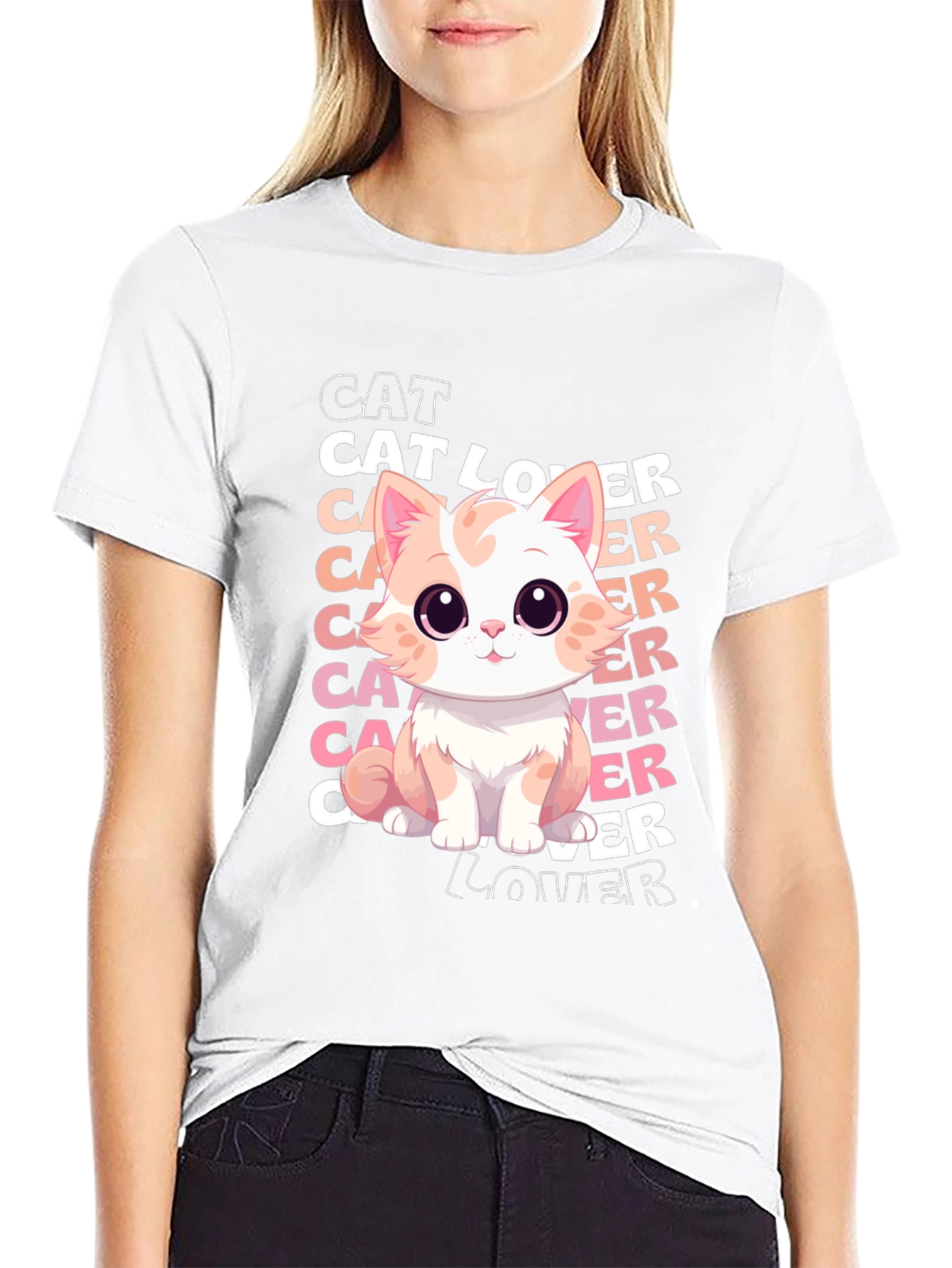 Black Cat Lover T-Shirt Cute Kitty Graphic Tee view 9