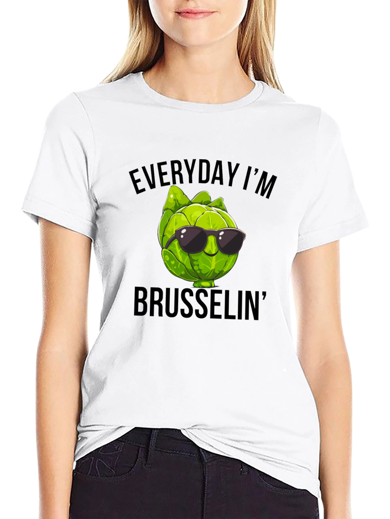 Black Everyday I'm Brusselin' T-Shirt view 9