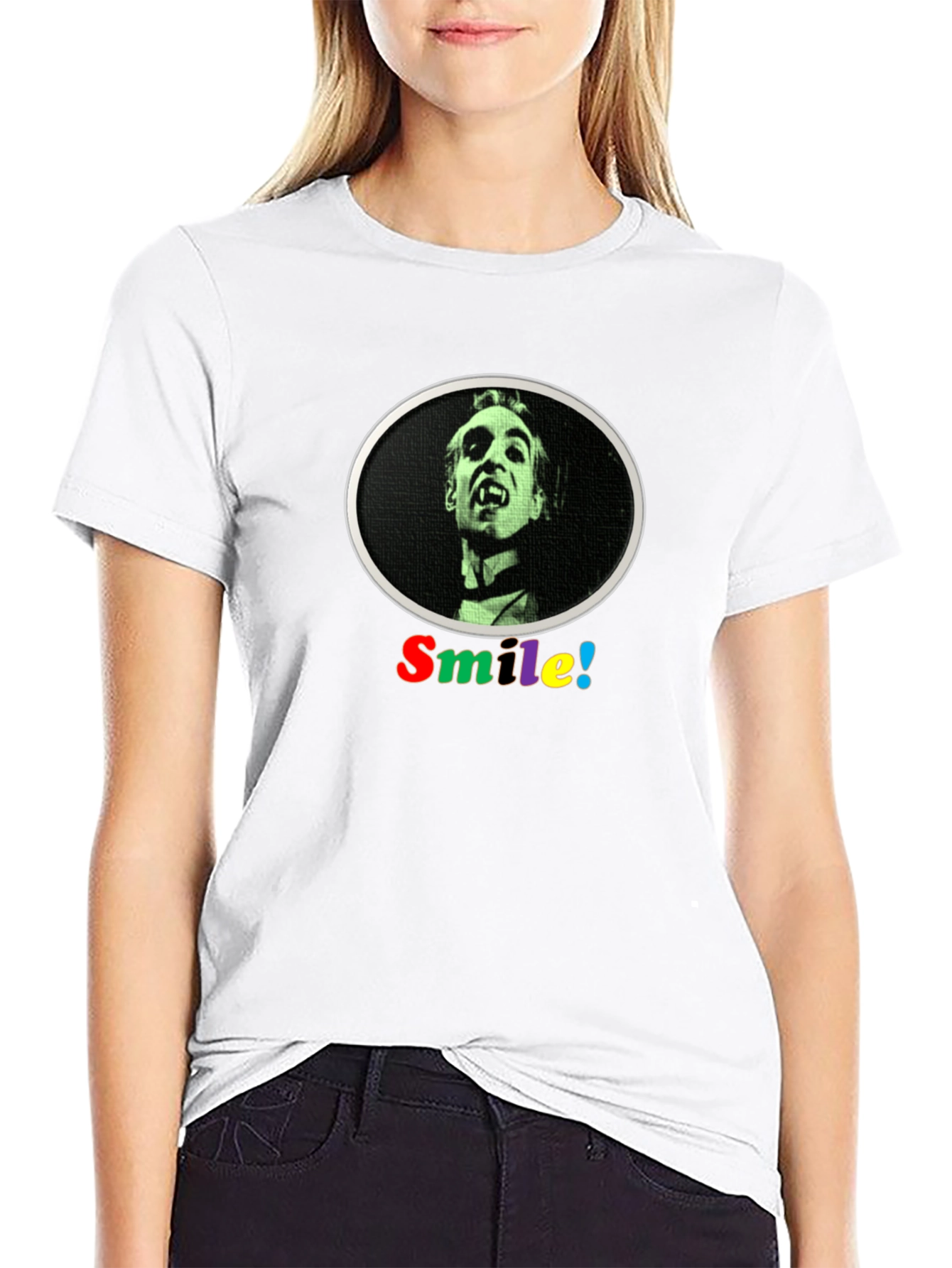 Black Smile Vampire Tee - Unisex Graphic T-Shirt view 9