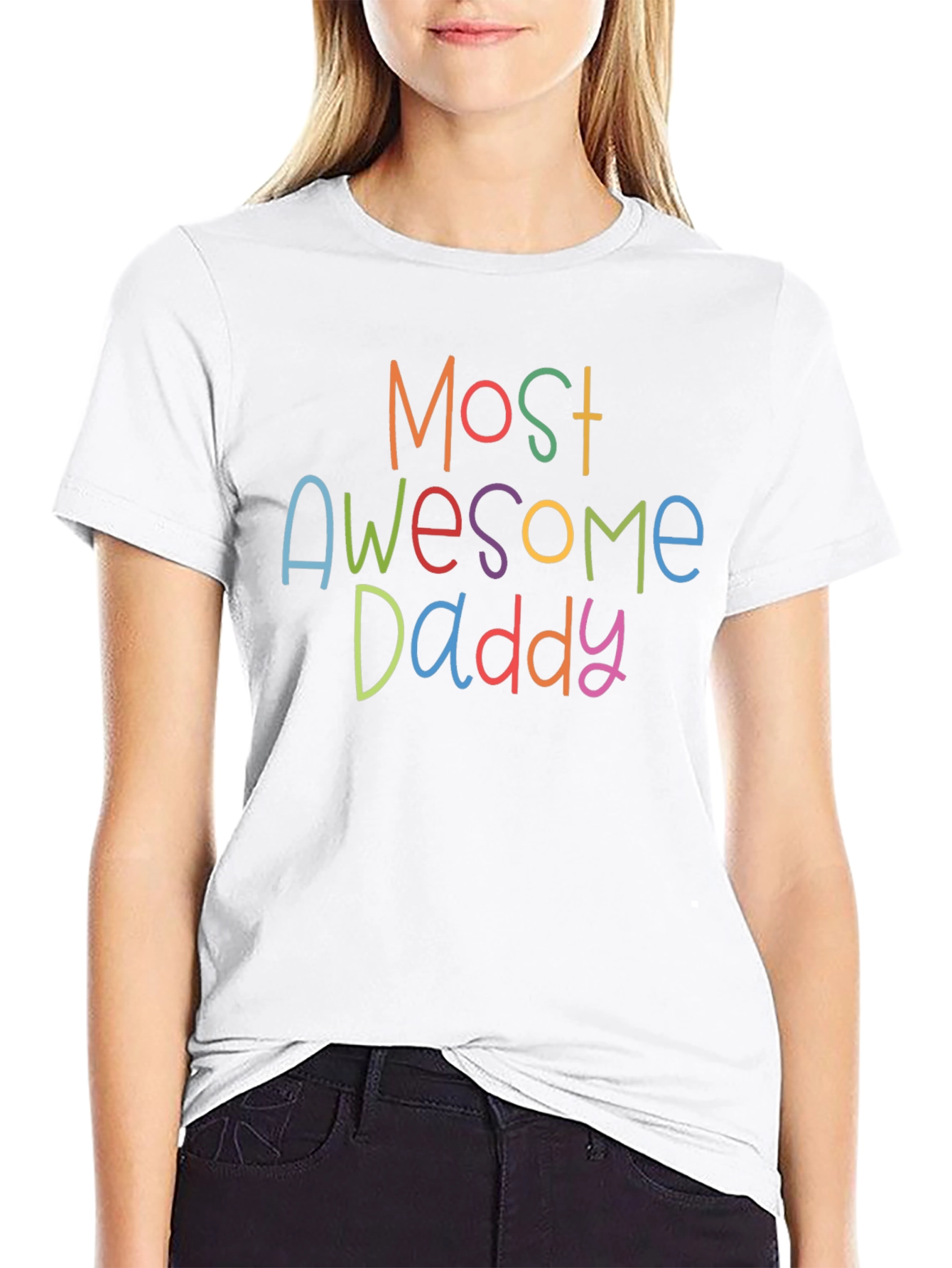 Black Most Awesome Daddy Graphic Tee - Black view 9