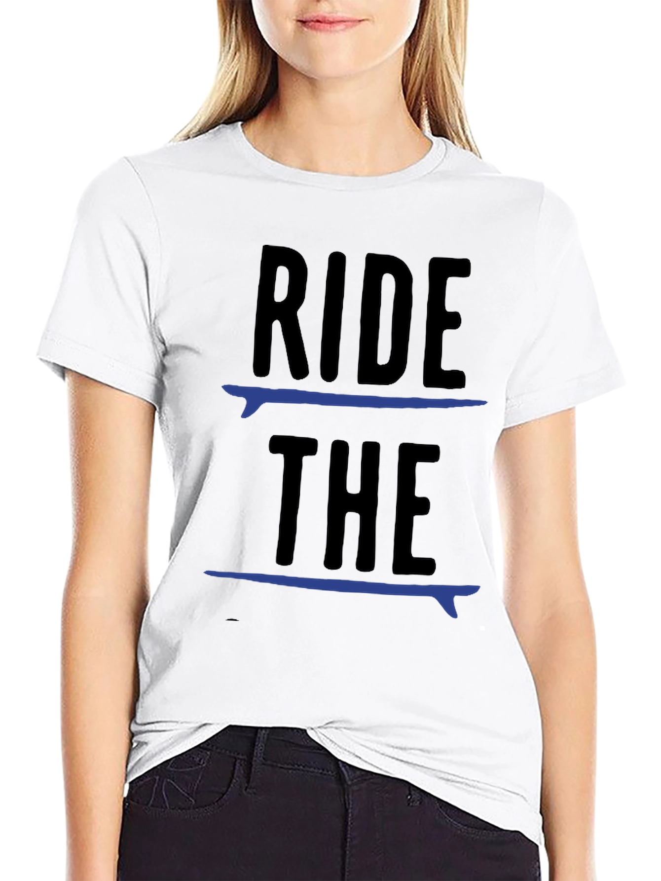 Black Ride The Surf T-Shirt - Cool Surfer Tee view 9