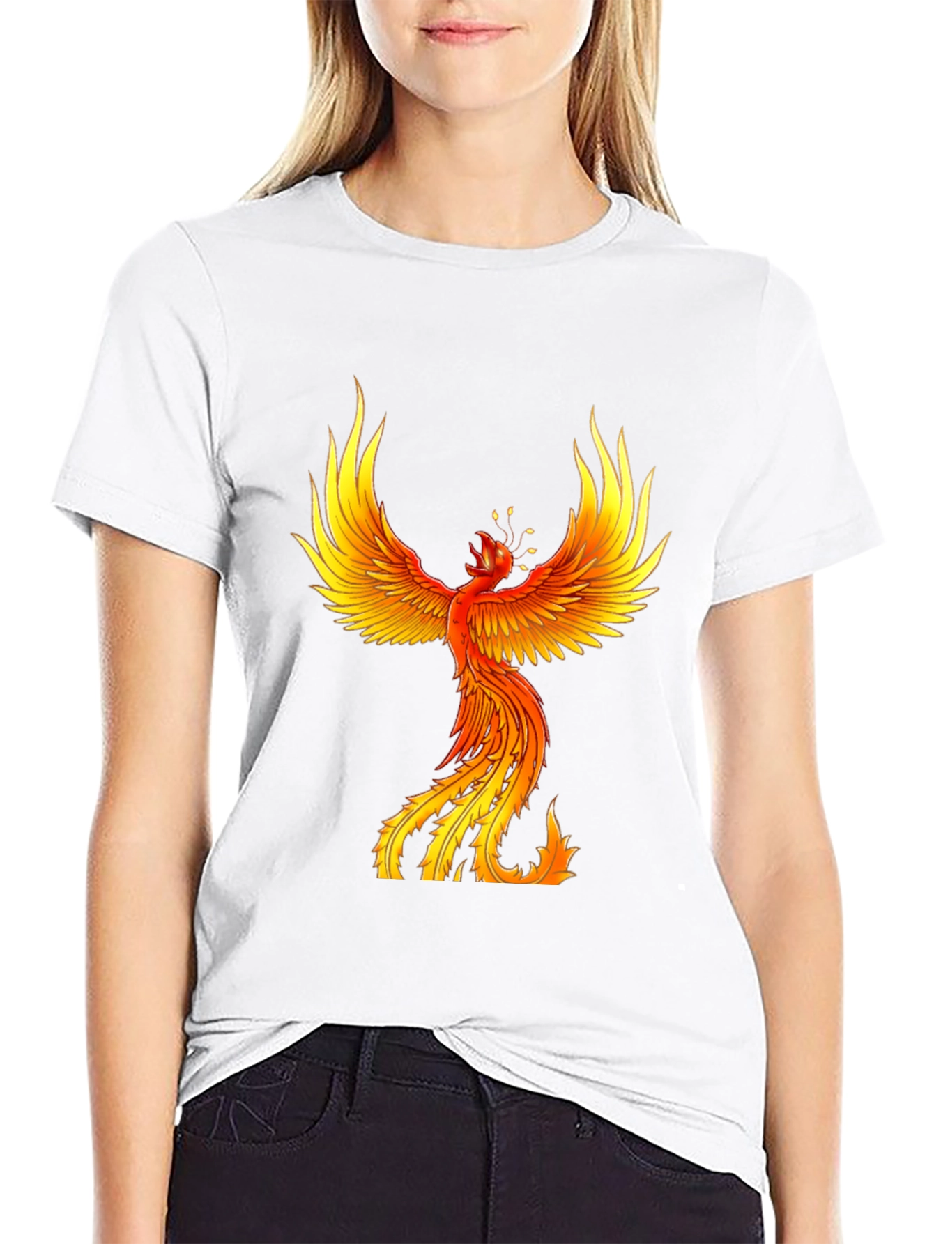 Black Fiery Phoenix Graphic Tee - Bold Black view 9