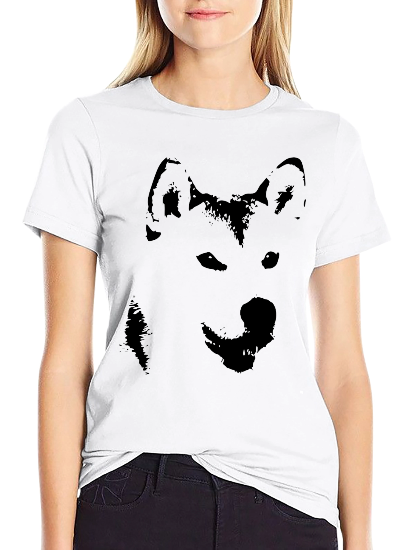 Black Black Husky Silhouette Graphic T-Shirt view 9
