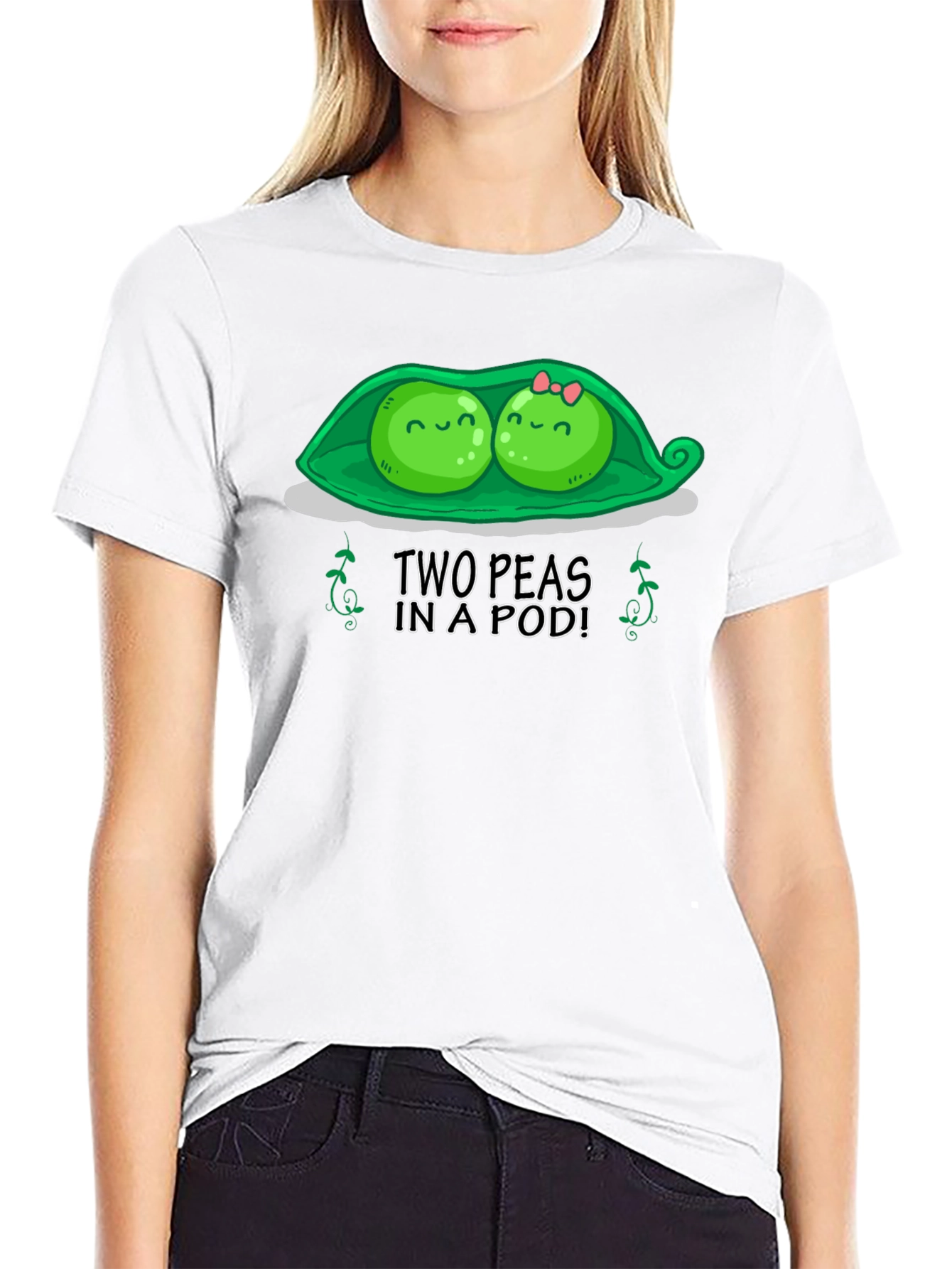 Black Two Peas in a Pod Graphic T-Shirt view 9