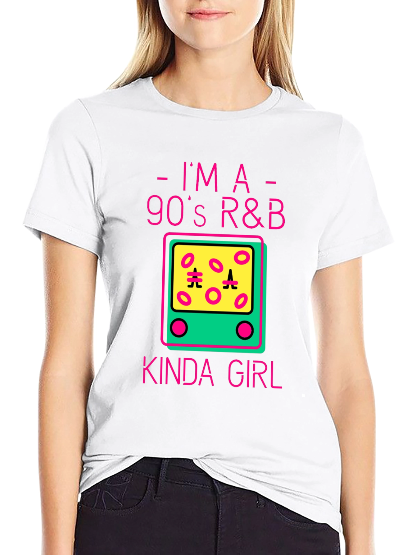 Black I'm a 90's R&B Kinda Girl Black Graphic Tee view 9